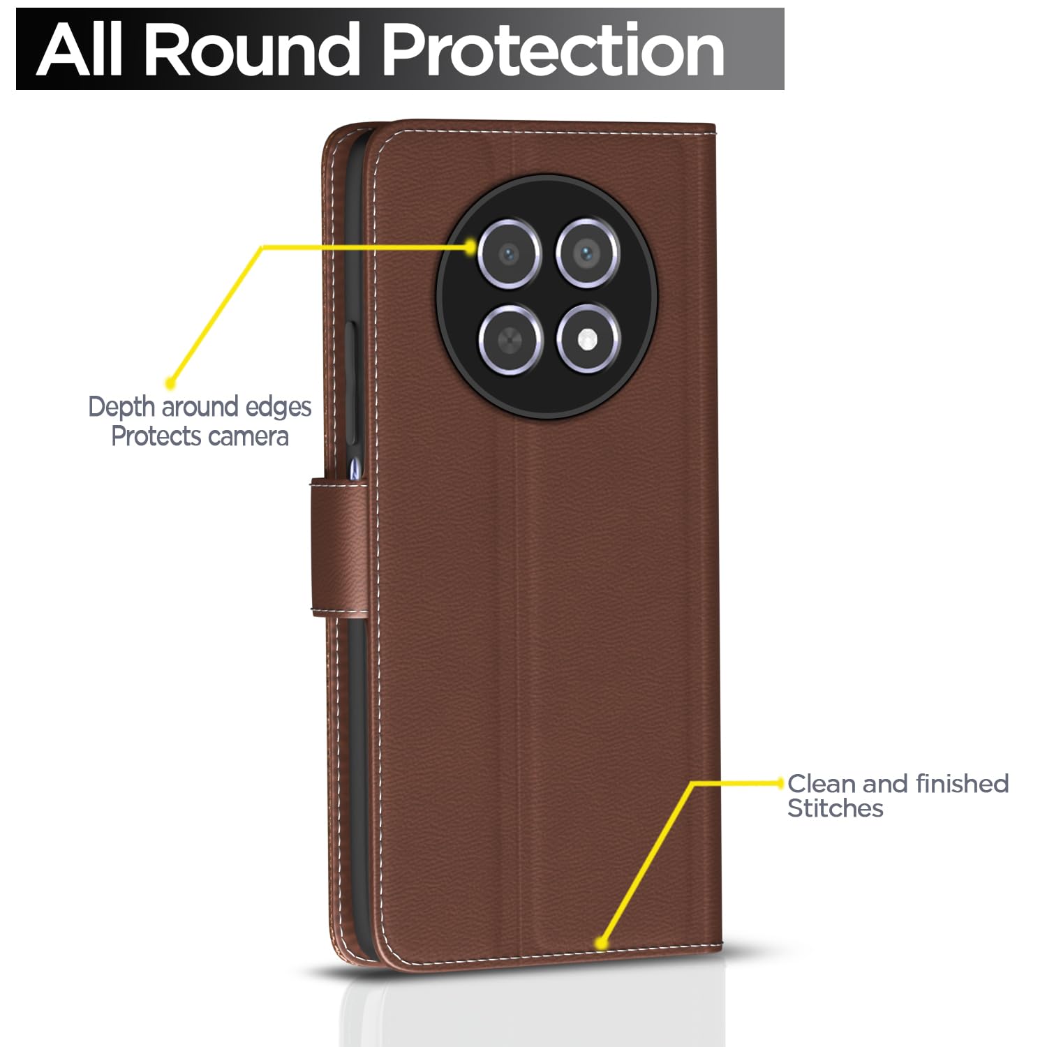 Tan Wallet wallet flip cover for Realme Narzo 70x 5G/N65/13/12/12X 5G/C65 – Pikkme – photo 4
