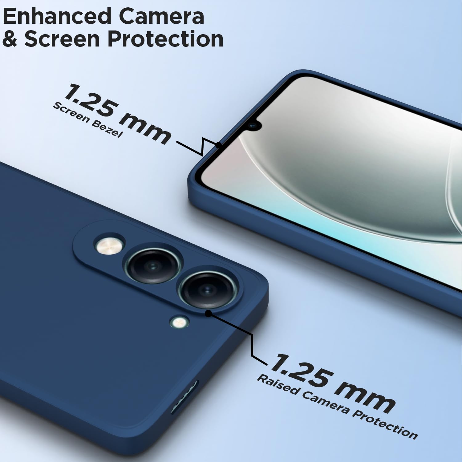 Pikkme Vivo Y19e / Y04 4G / Y29s 5G Soft Matte Silicone Shockproof Case (Blue)
