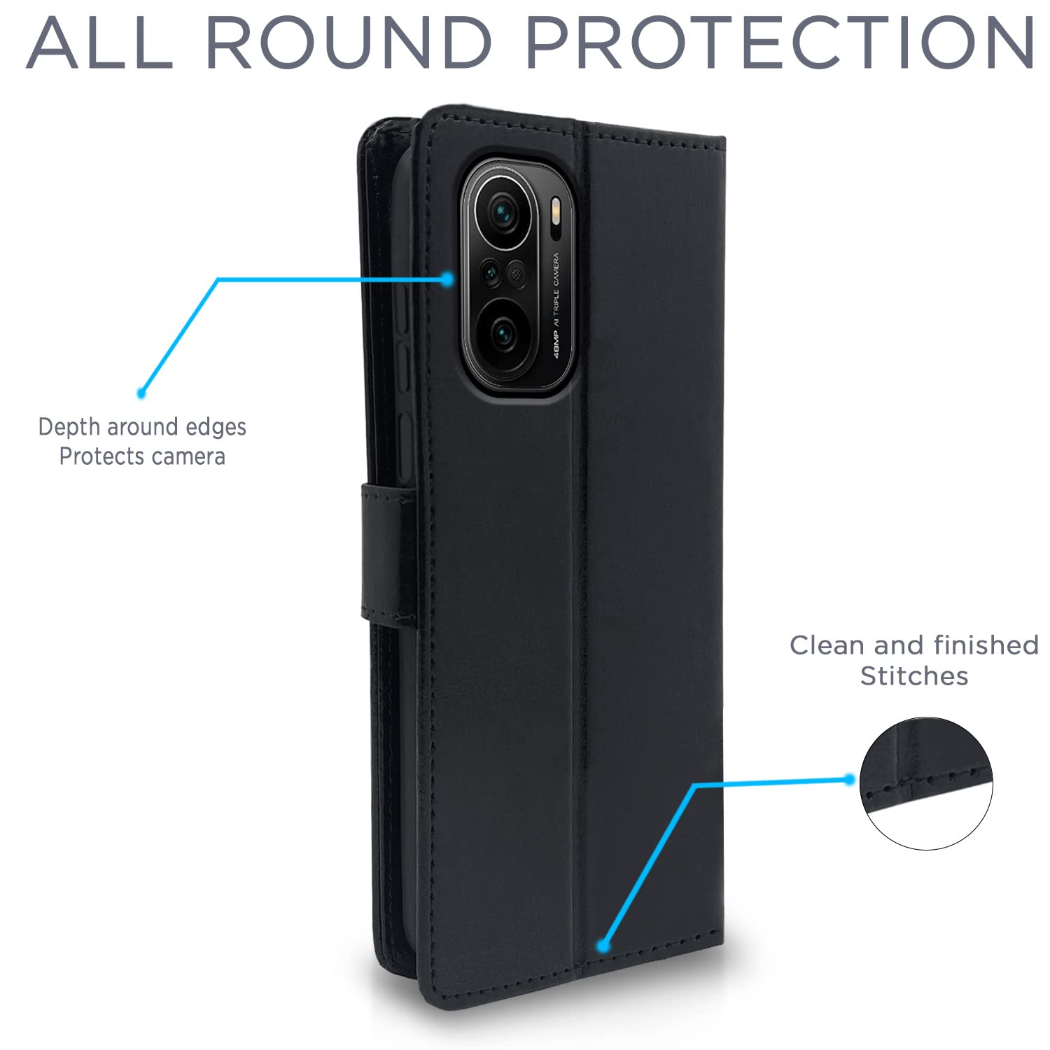 Pikkme Mi 11x / Mi 11x Pro Vintage Flip Cover (Black)