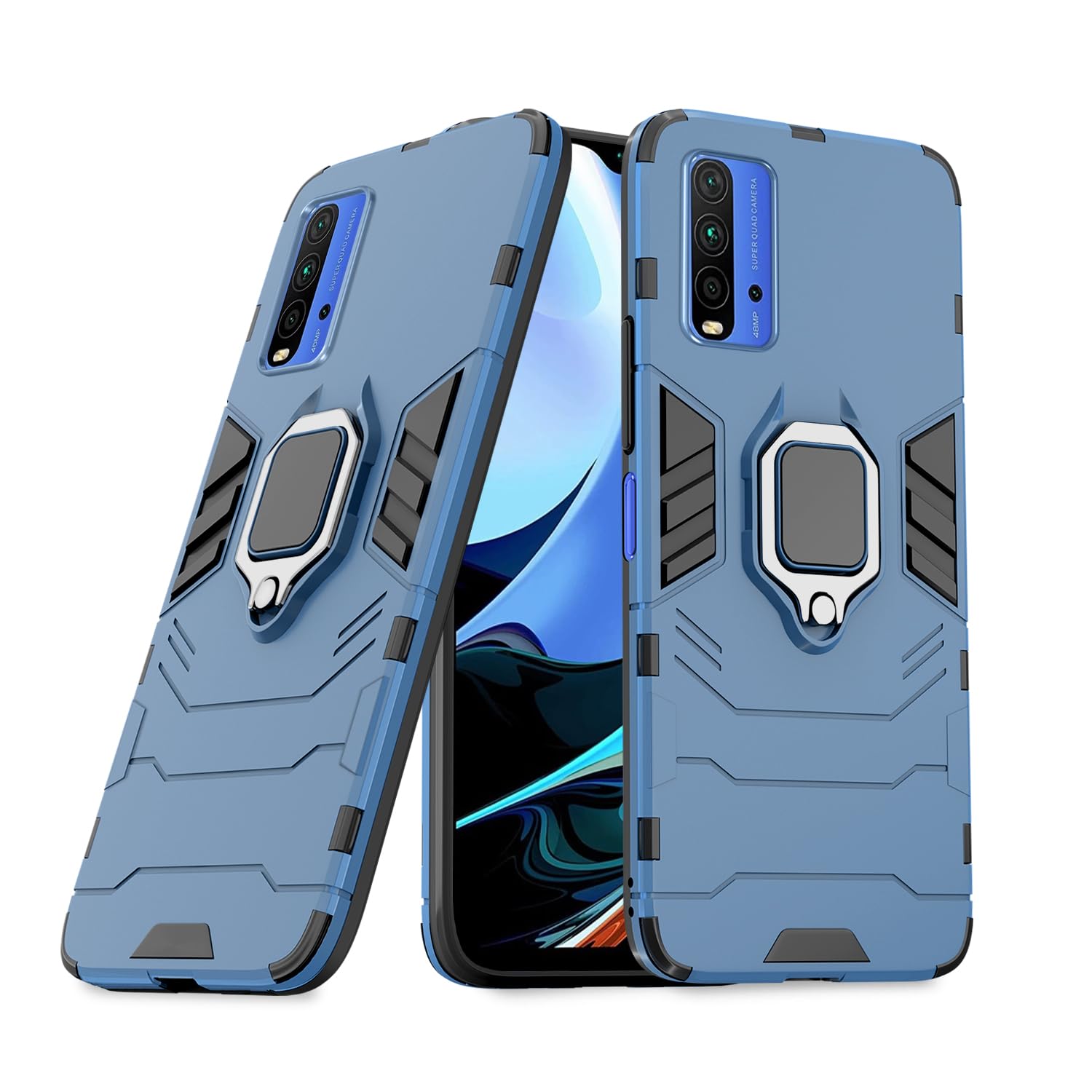 Redmi 9 Power/Poco M3 D5 Tough Armor Back Cover - Blue