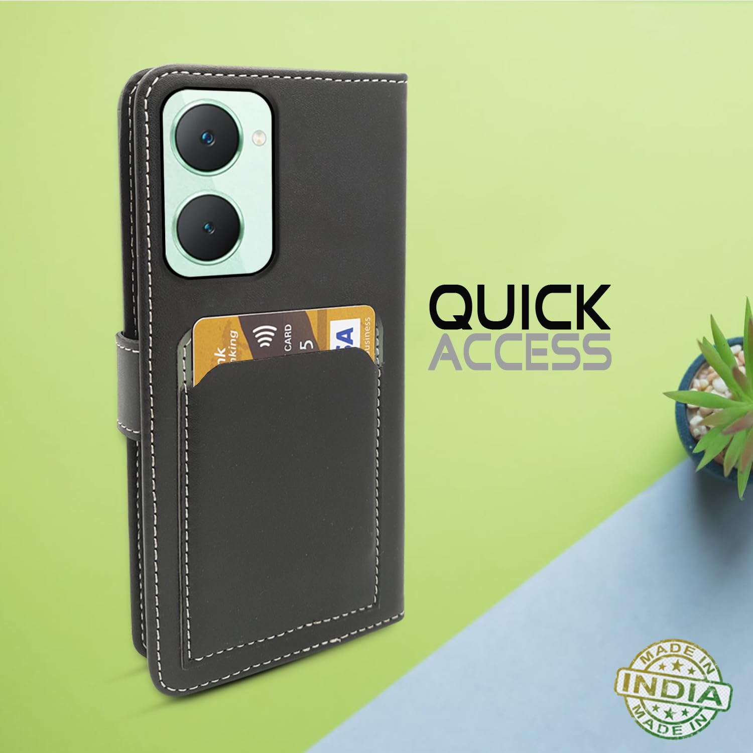 Pikkme grey Magnetic wallet flip cover for iQOO Z9 Lite 5G/Vivo T3 Lite 5G/Vivo Y18/Y18e/Y03 – photo 6