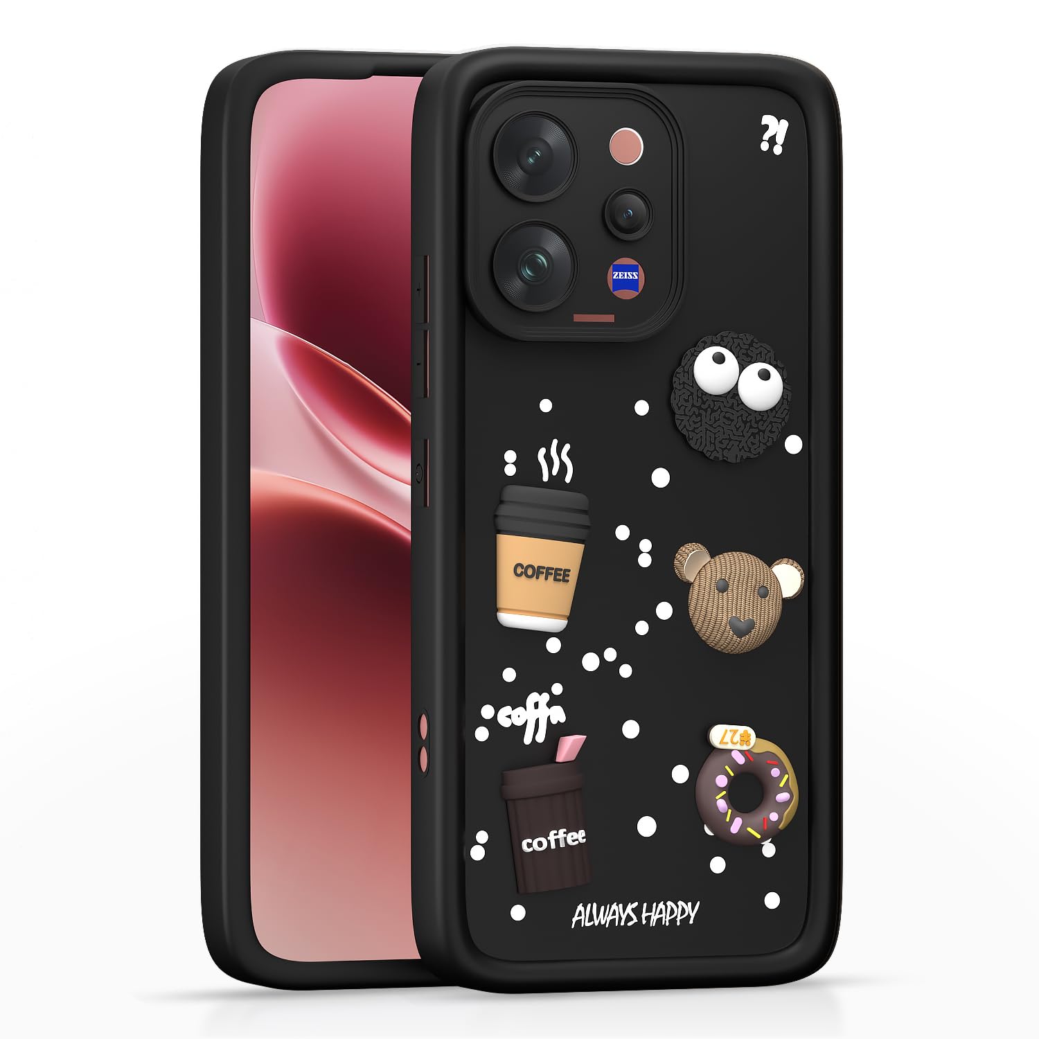 Pikkme black back cover for Vivo V70 5G/3D