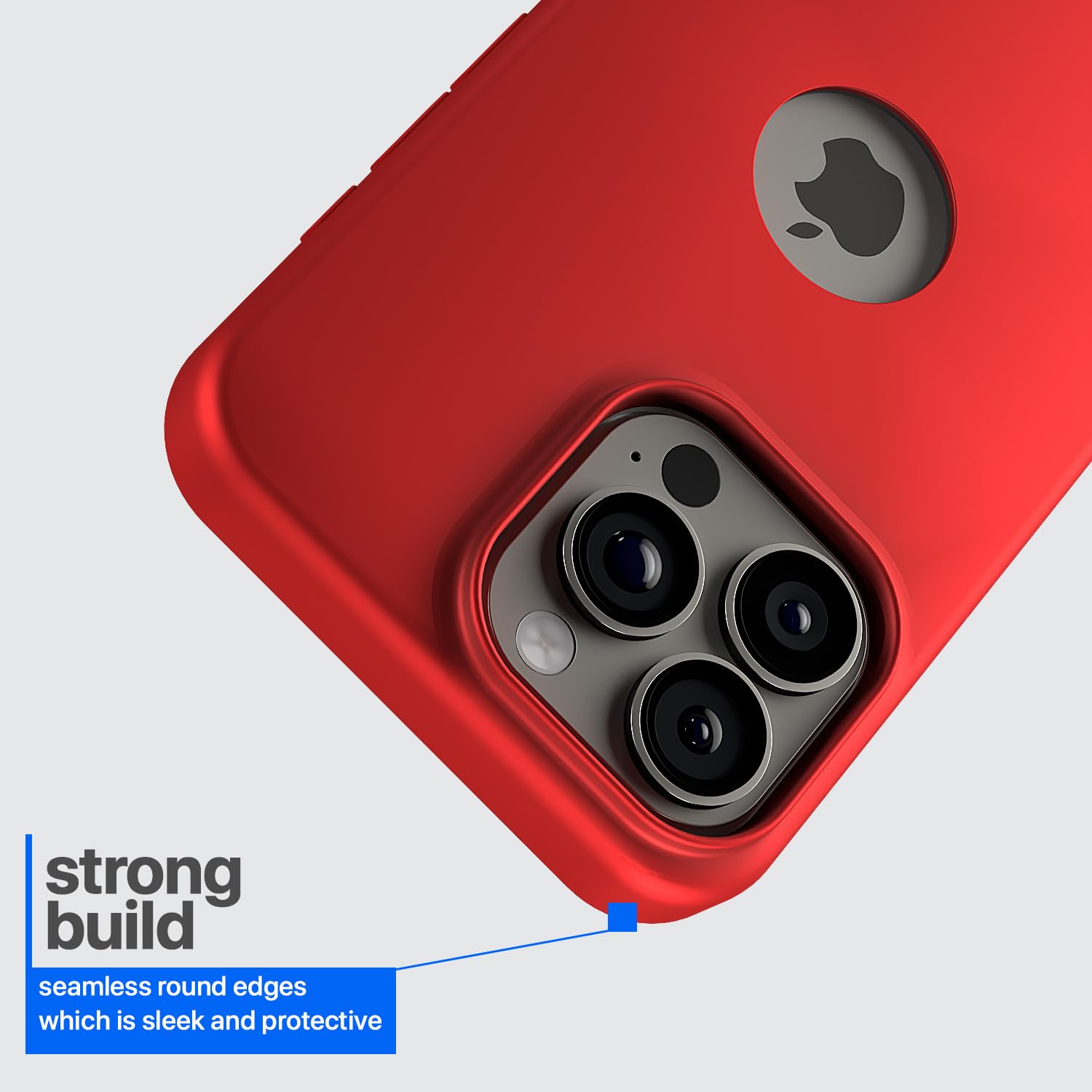 Pikkme iPhone 16 Pro Max Super Soft Silicone Back Cover (Red)