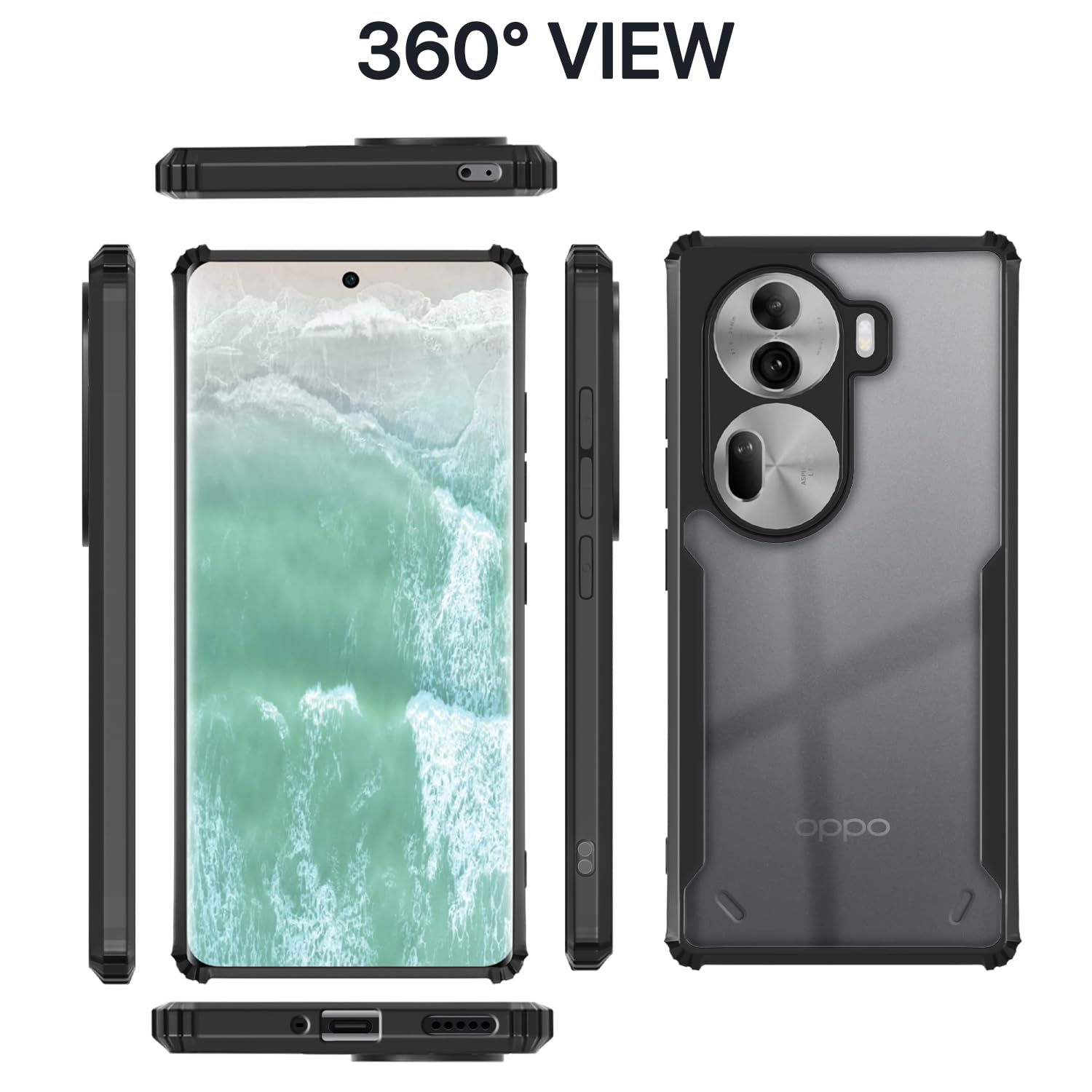 Pikkme Oppo Reno 11 Pro 5G Eagle Back Cover (Black)