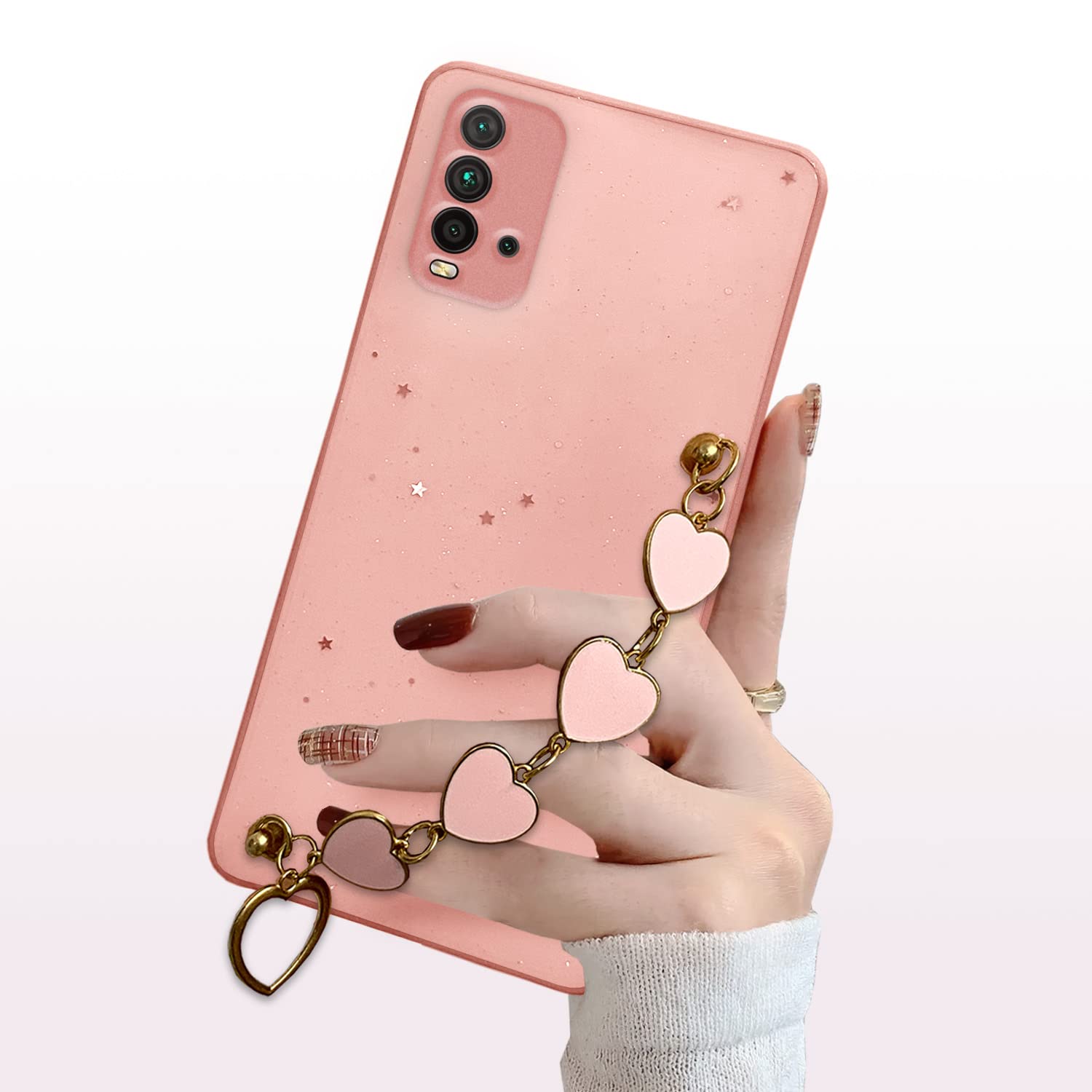 Pikkme Mi Redmi 9 Power Chain Back Coverr (Pink)