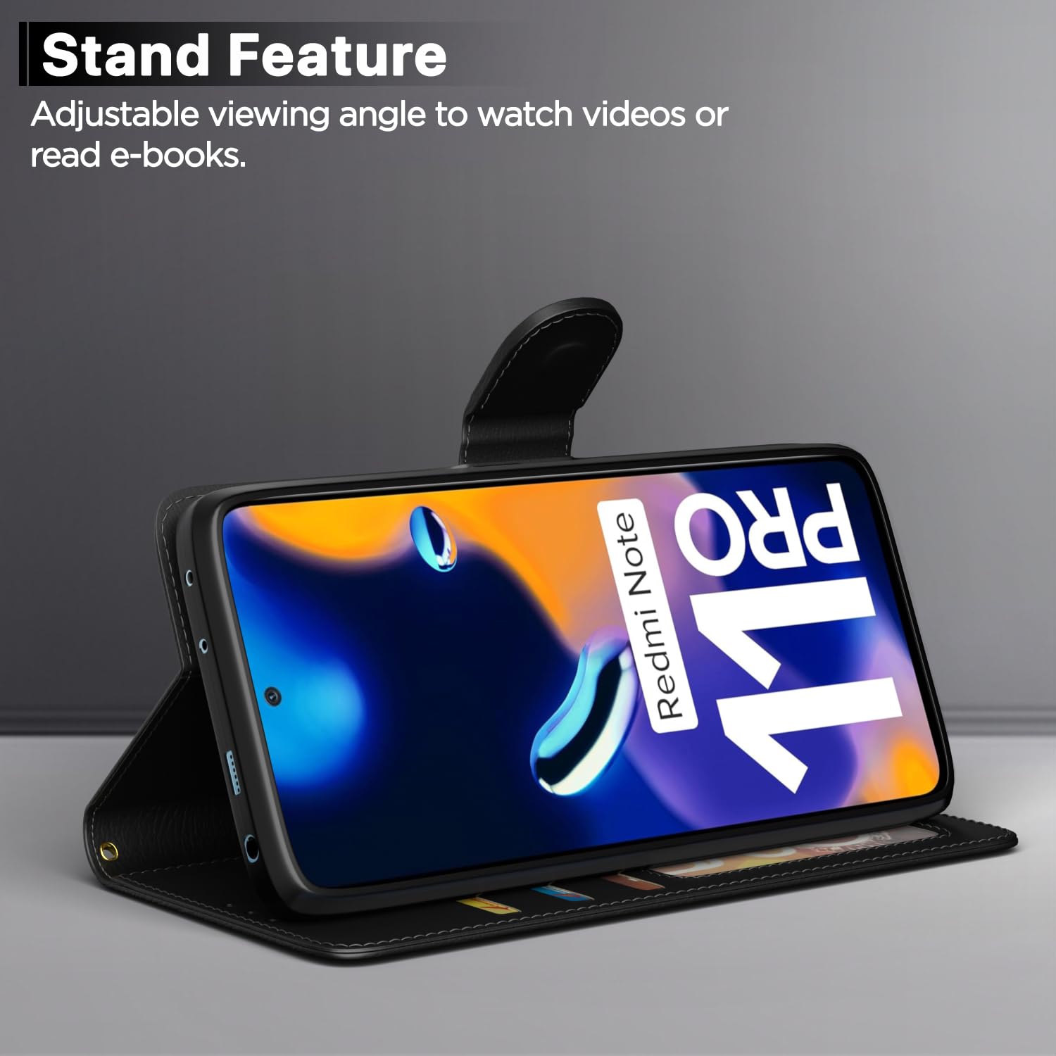 Pikkme Redmi Note 11 Pro/Pro Plus 5G black flip case – photo 3