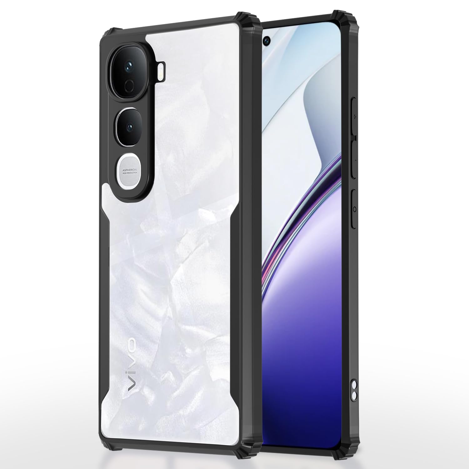 Pikkme Vivo Y400 Pro 5G Eagle Crystal Clear Transparent Back Cover (Black)