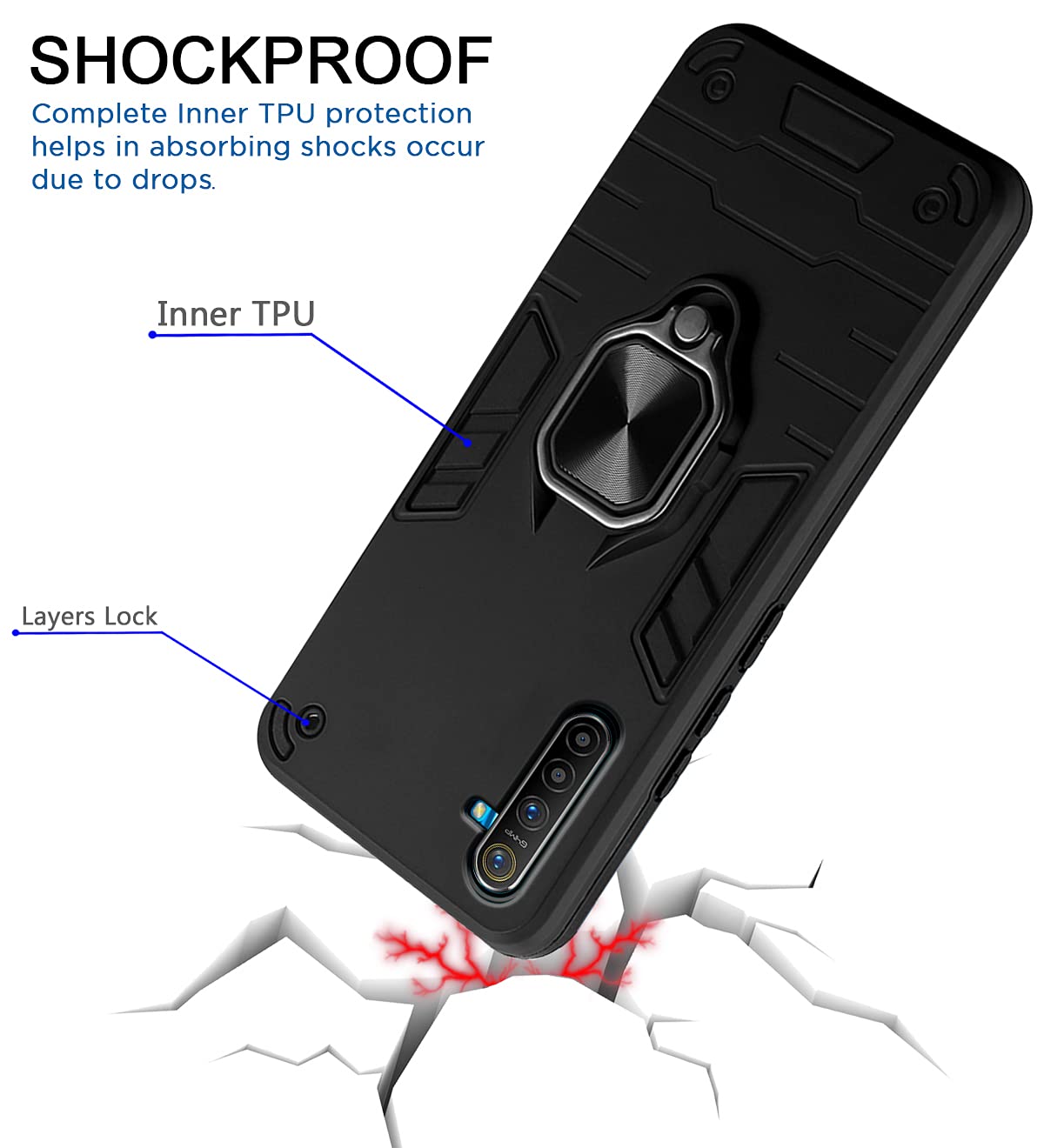 Realme 6 D5 Tough Armor mobile cover in black by Pikkme – photo 4