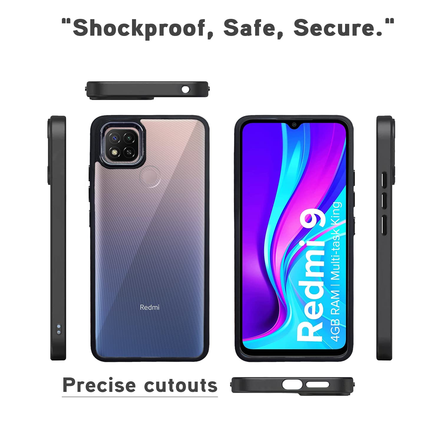 Redmi 10A/9, Poco C31 mobile cover in black by Pikkme – photo 3