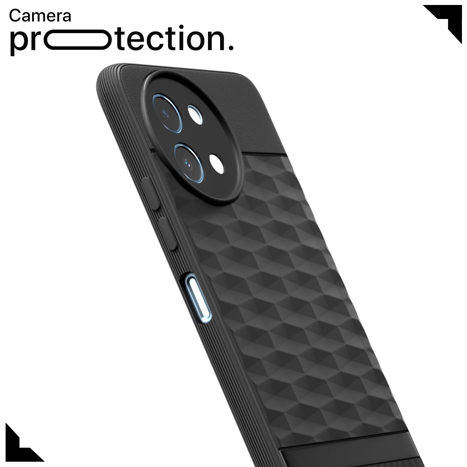 Pikkme Vivo Y58 5G / Vivo T3x 5G / Vivo Y200i Gencase Back Cover (Black)