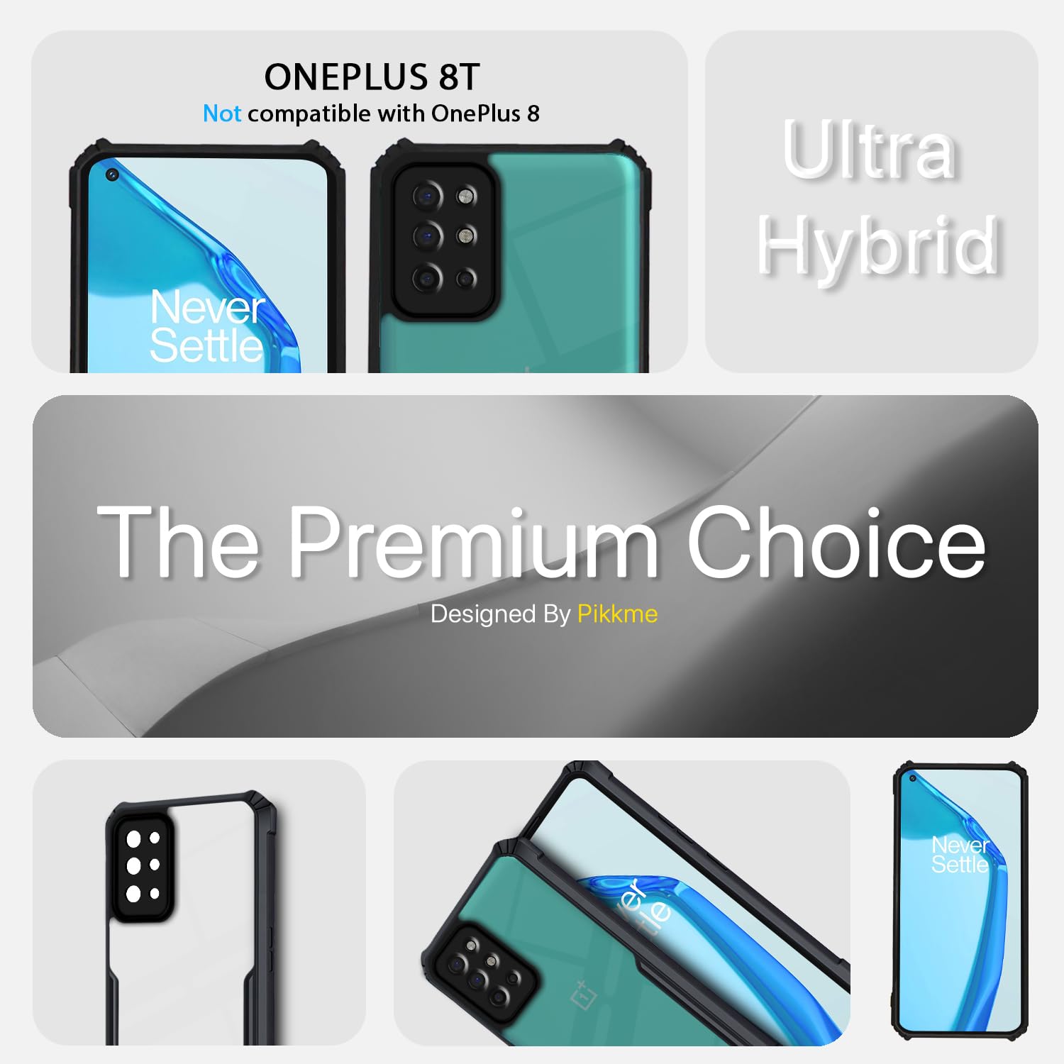 Pikkme OnePlus 8T 5G Eagle Back Cover (Black)