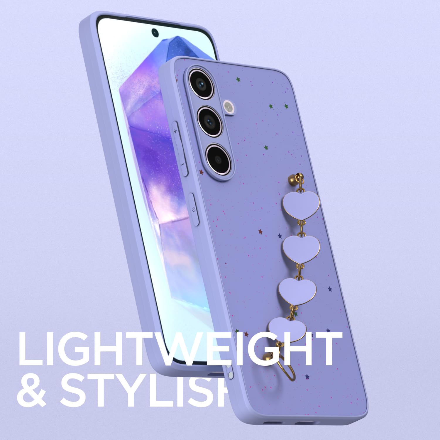 Pikkme Samsung Galaxy A55 5G Chain Back Cover (Purple)