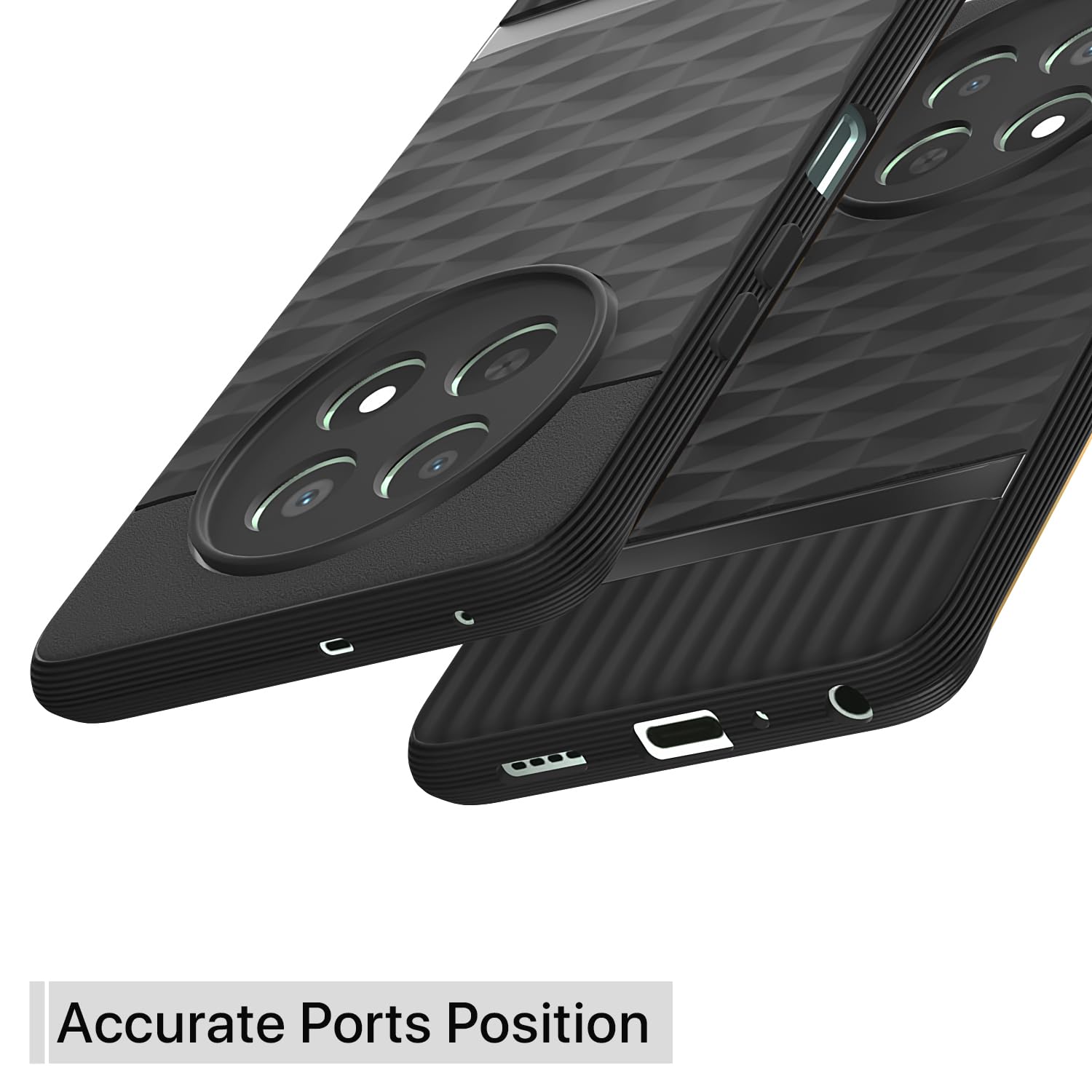 Pikkme Realme Narzo 70x 5G / N65 / Realme 13/12 / 12X 5G / C65 Gencase Back Cover (Black)