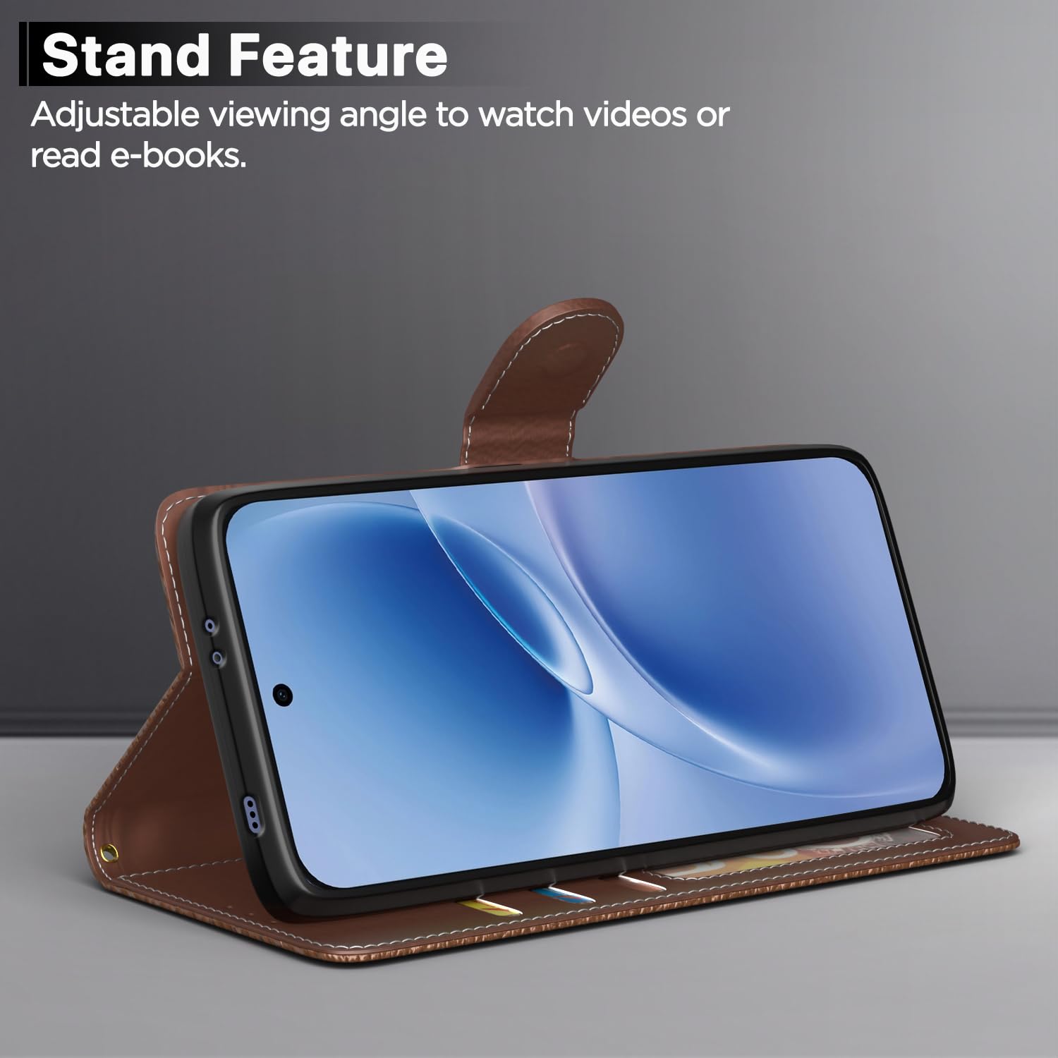 Tan flip case for Vivo V70 FE 5G – Pikkme – photo 3
