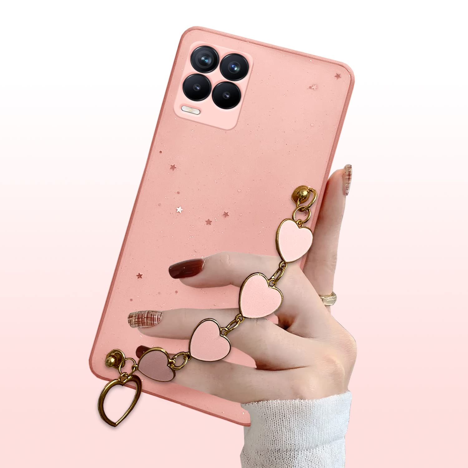 Pikkme Realme 8 4G / Realme 8 Pro Chain Back Cover (Pink)