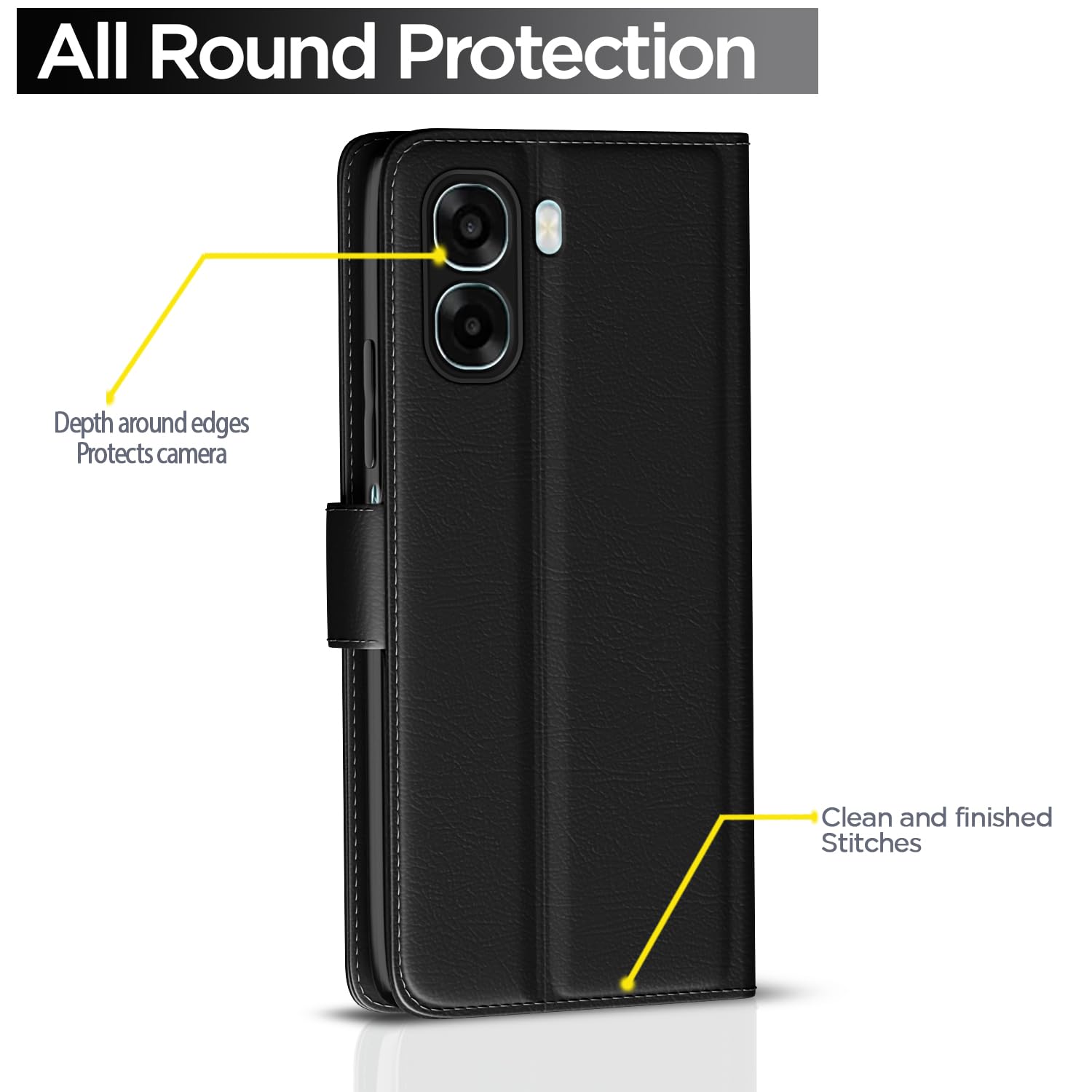 Black Wallet flip case for Oppo A6X 5G – Pikkme – photo 4