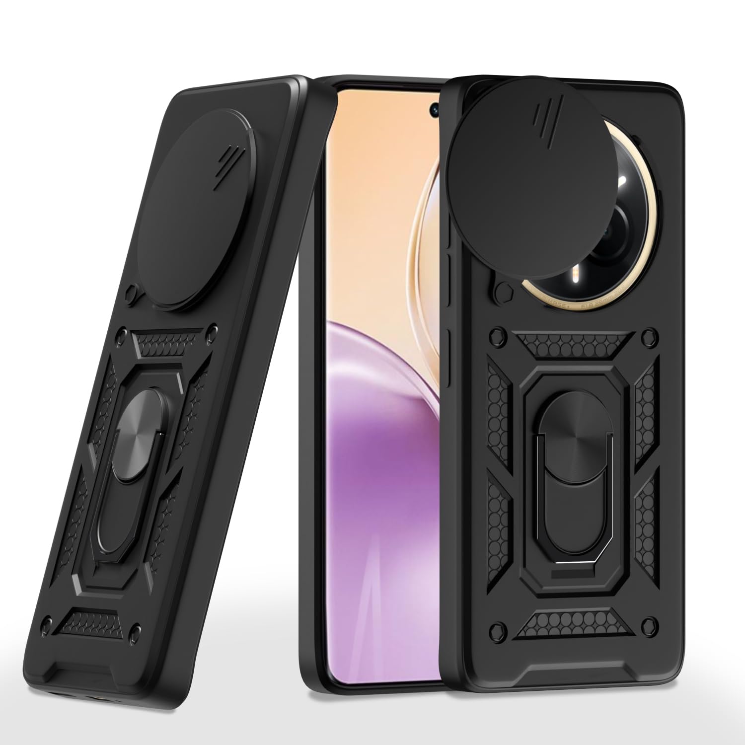 Pikkme Realme 14 Pro 5G D10 Tough Armor Back Cover - Black