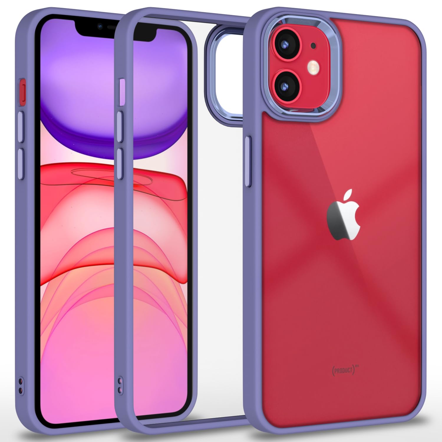Pikkme iPhone 11 Electroplated Crome Metal Ring Back Cover (Purple)
