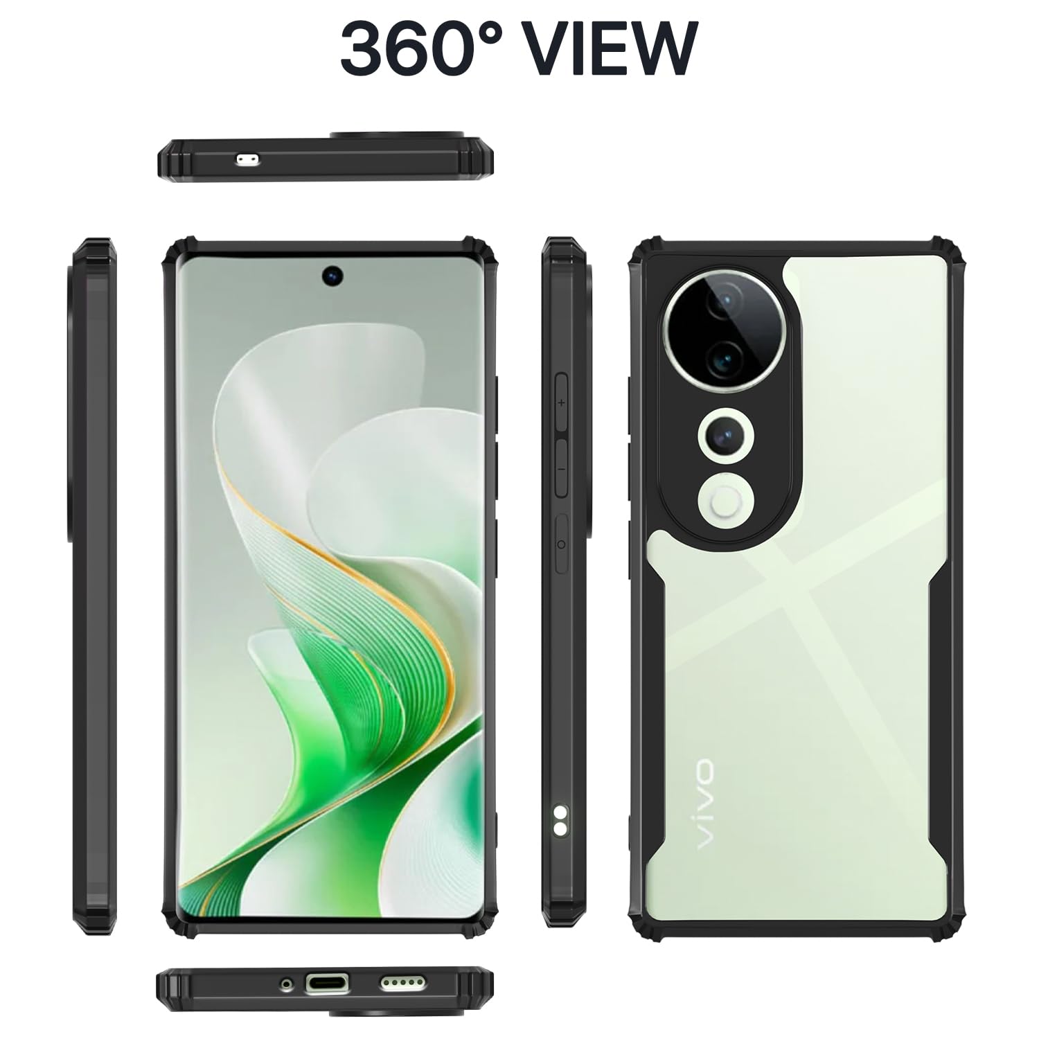 Pikkme black Clear back cover for Vivo V40/V40 Pro/T3 Ultra 5G – photo 2
