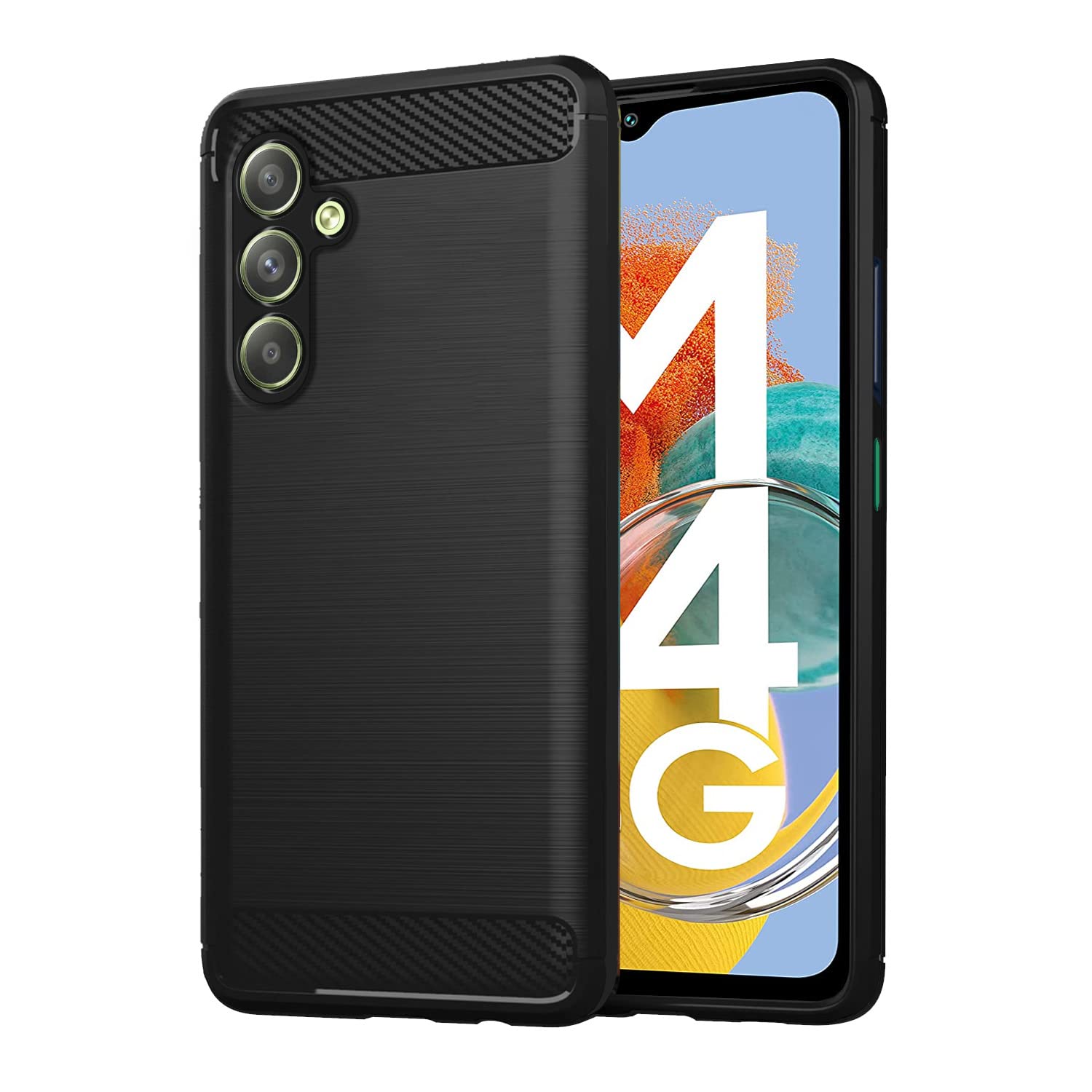 Samsung Galaxy M14 5G Hybrid Carbon Fiber Back Cover - Black