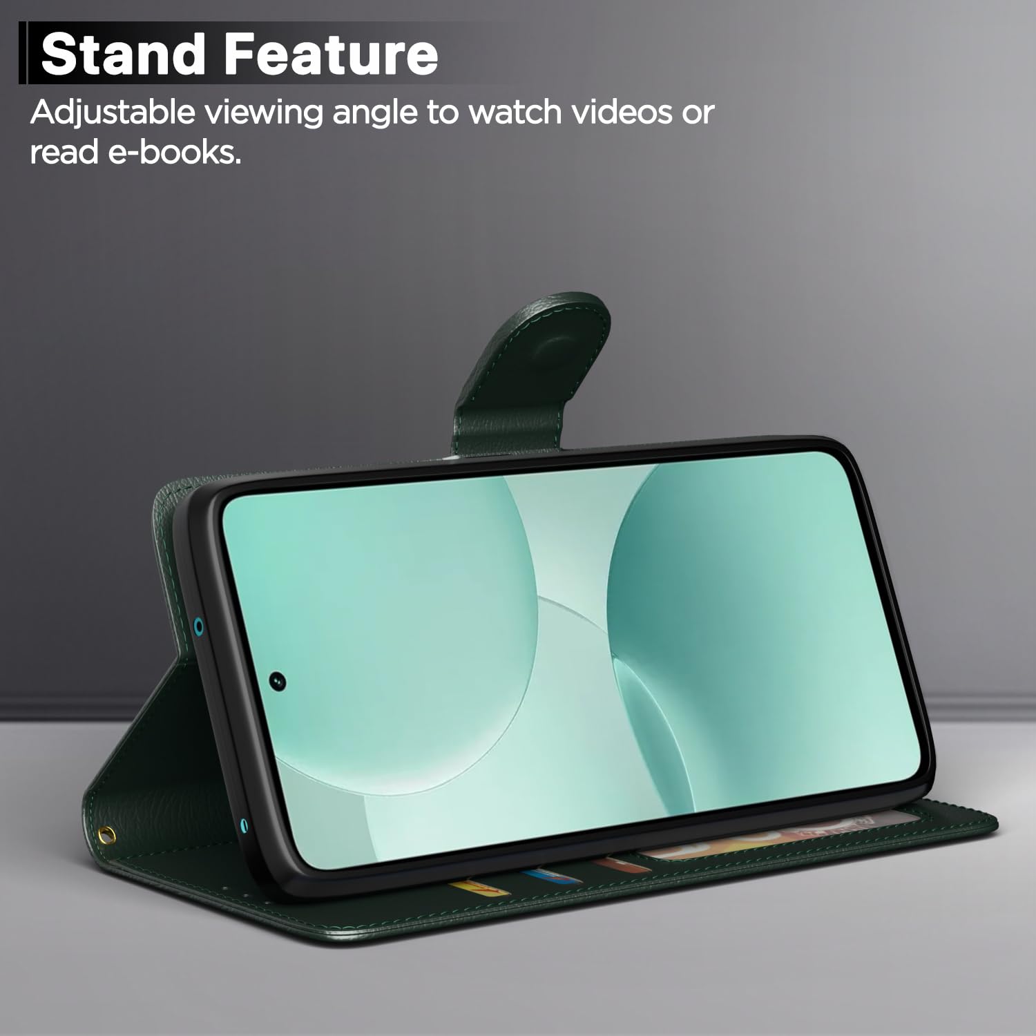 Realme P4x 5G Wallet wallet flip cover in green by Pikkme – photo 3
