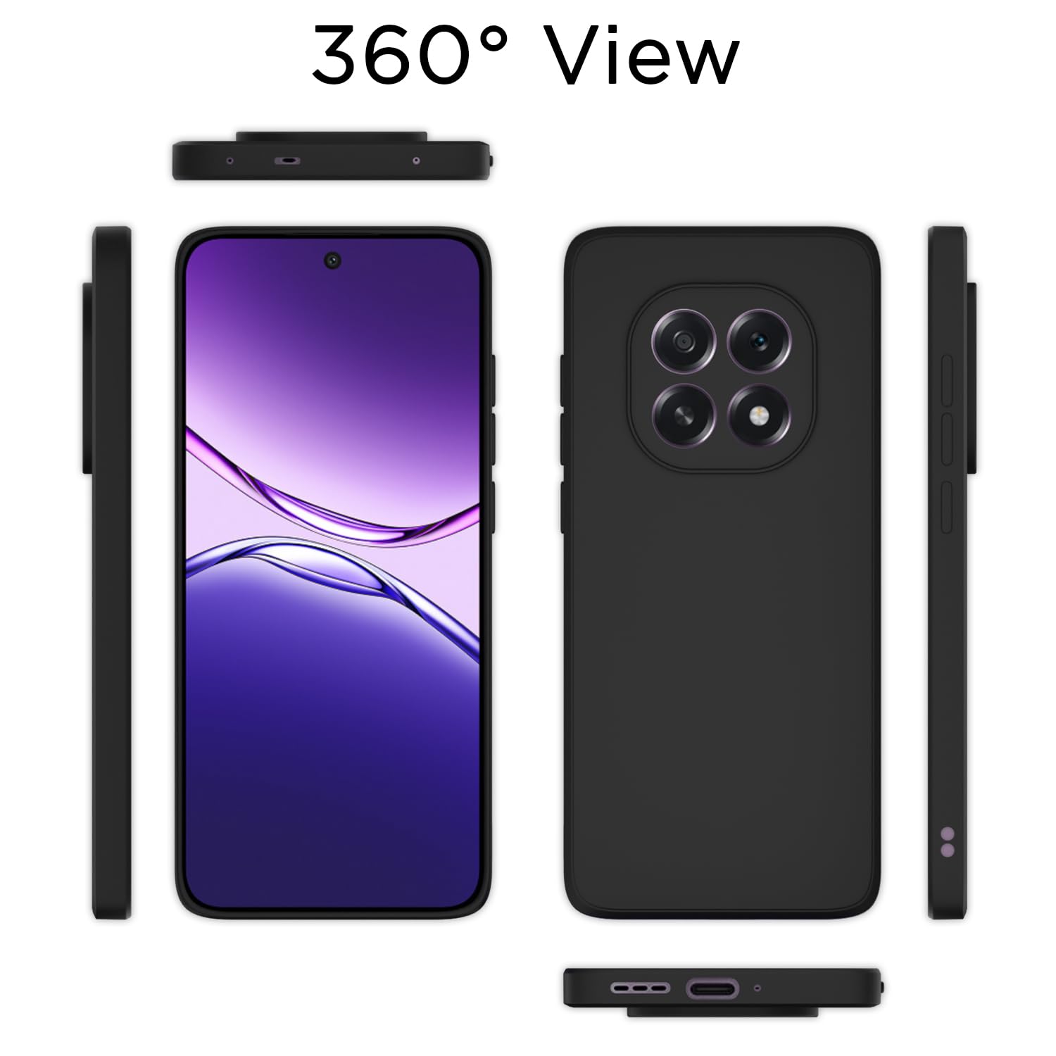 Pikkme Oppo F29 5G Liquid Silicone Back Cover (Black)