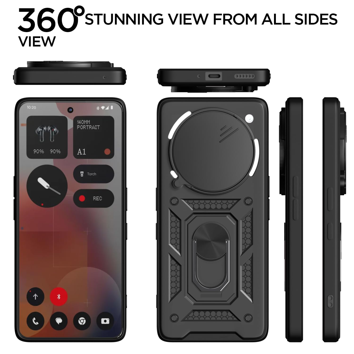 Pikkme Nothing Phone 3a Pro 5G D10 Tough Armor Back Cover (Black)