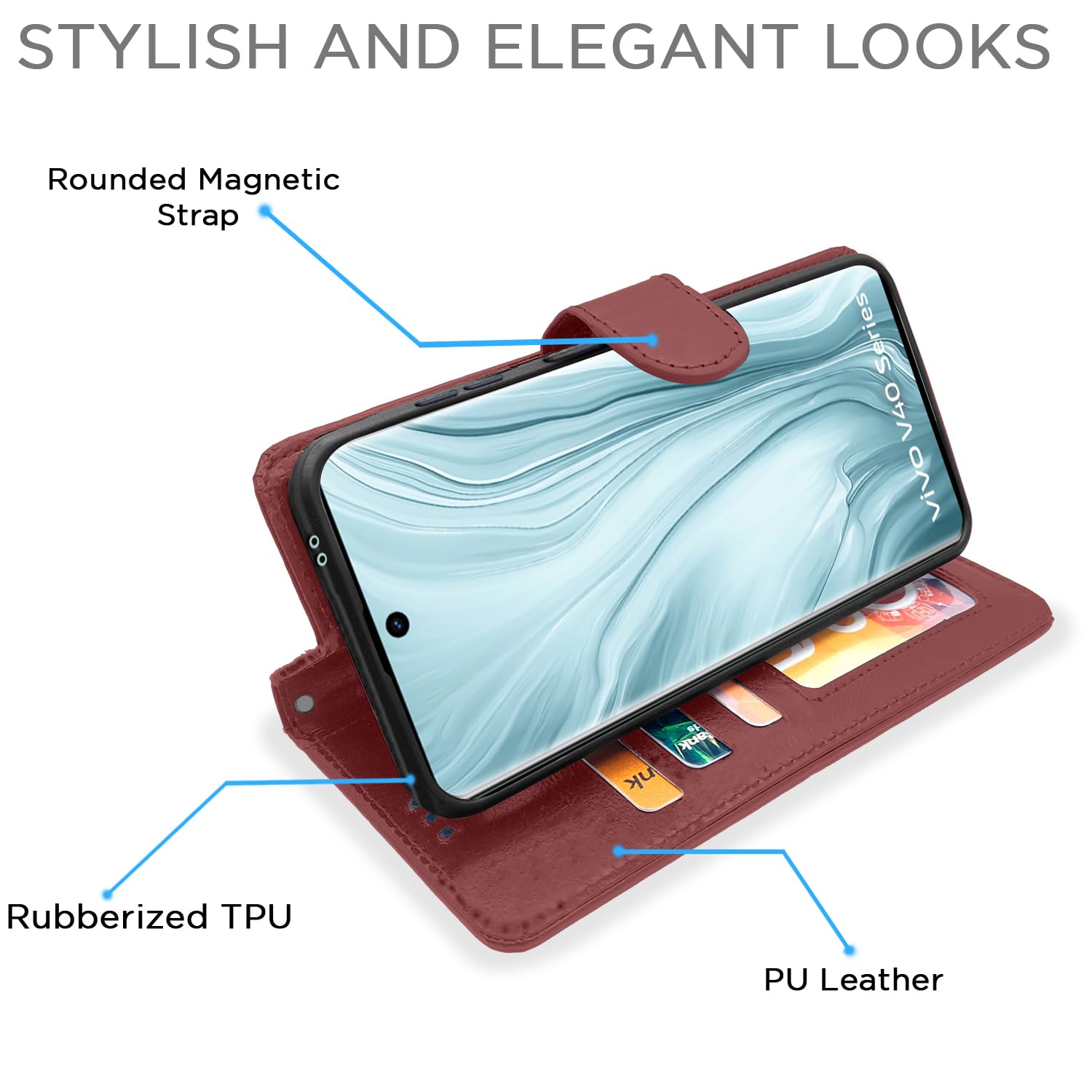 Brown Wallet flip cover for Vivo V40/V40 Pro/T3 Ultra 5G – Pikkme – photo 3