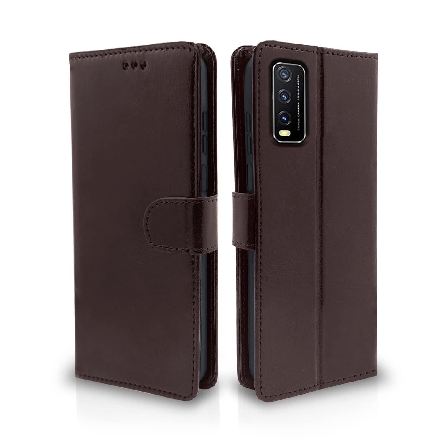 Vivo Y20 Coffee Vintage Flip Cover