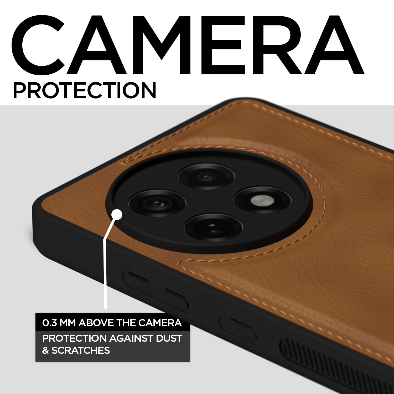 Pikkme OnePlus 13R 5G Leatherback Back Case (Brown)