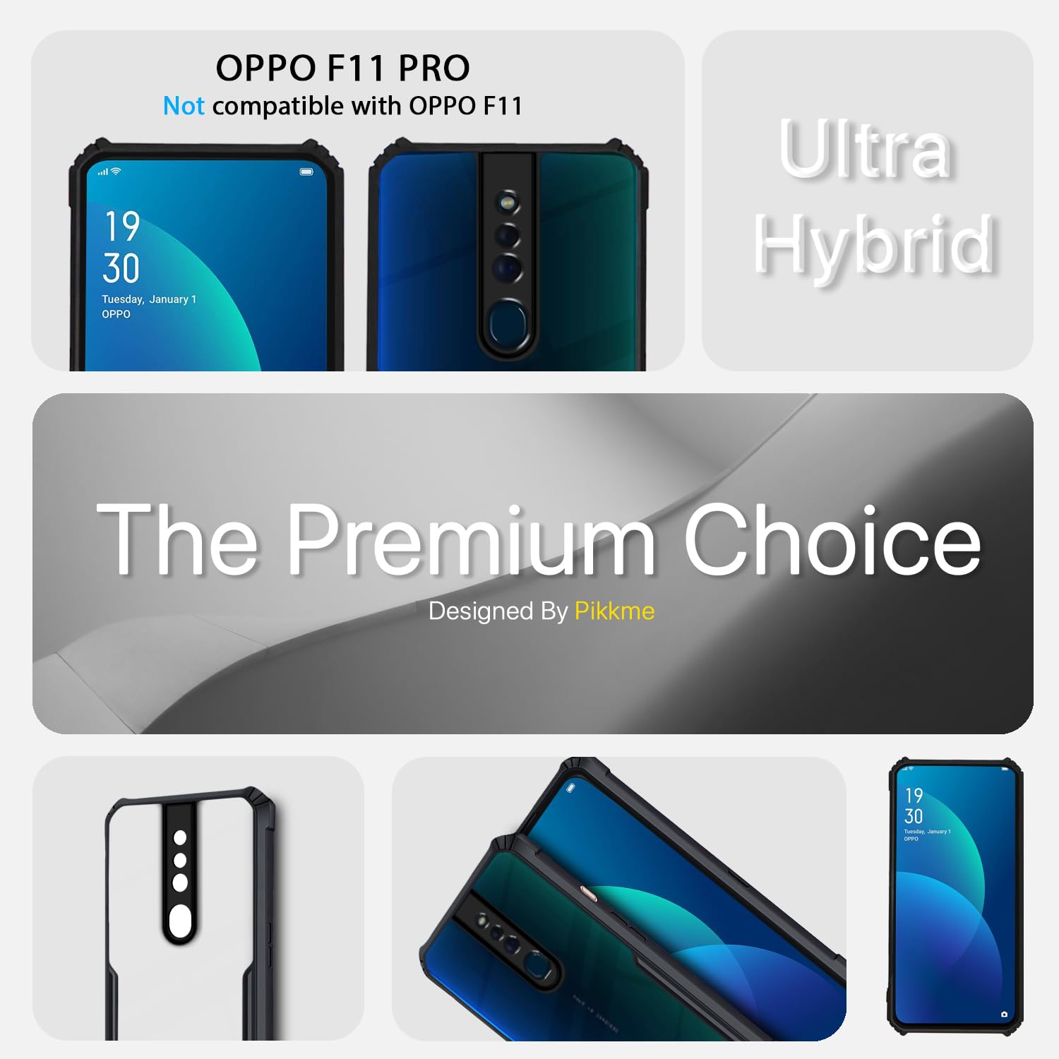 Pikkme Oppo F11 Pro Eagle Back Cover (Black)