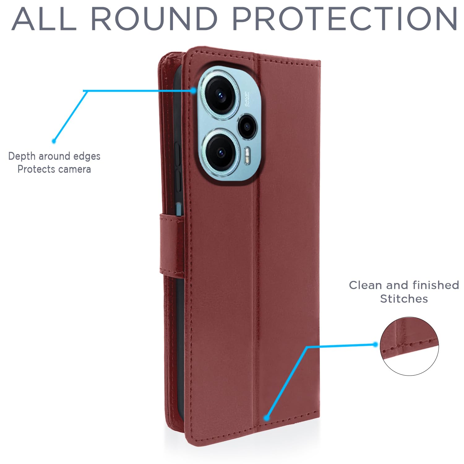 Pikkme brown Wallet flip cover for Poco F5 5G – photo 4