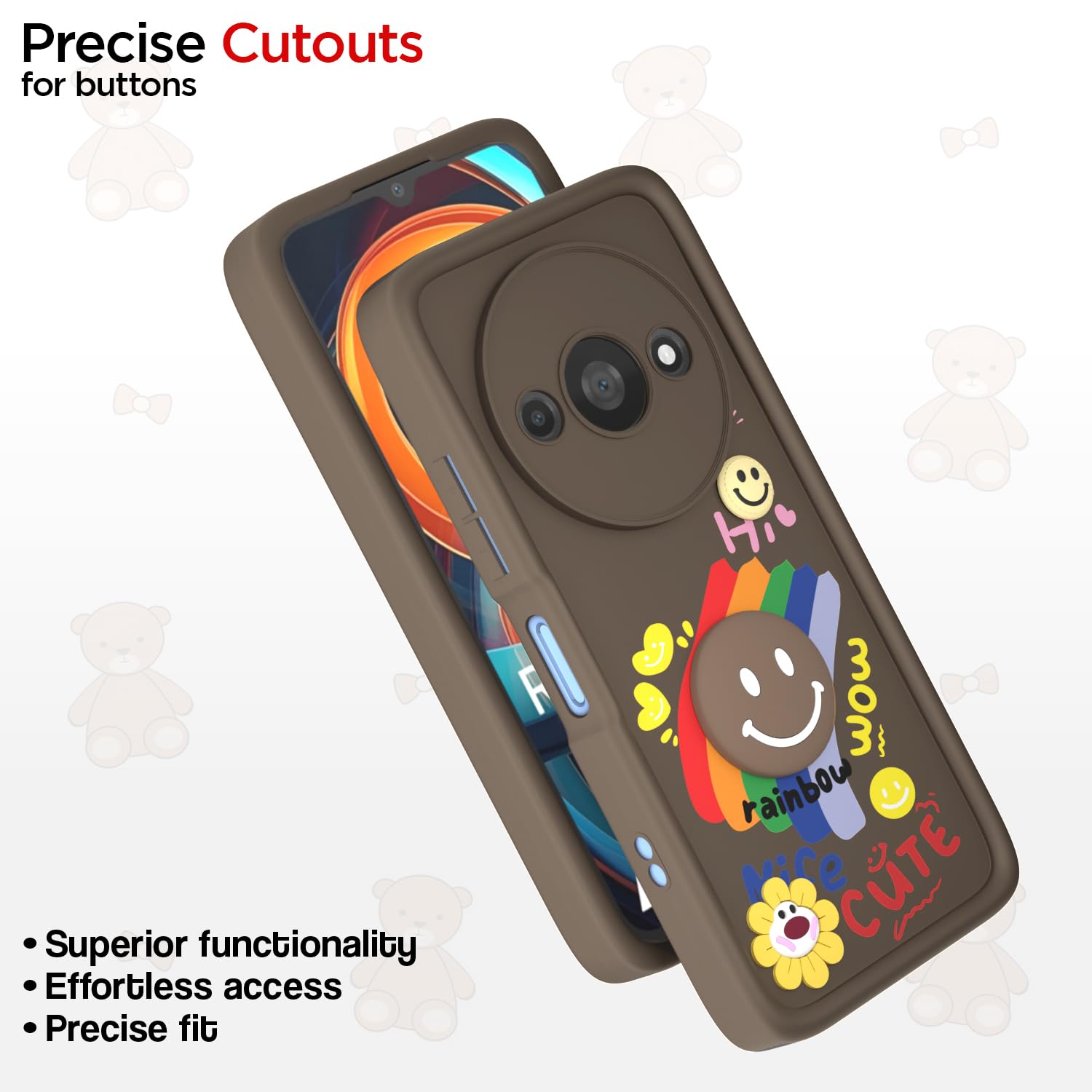 Pikkme Redmi A3 (2024)/A3x/Poco C61 brown phone cover – photo 6