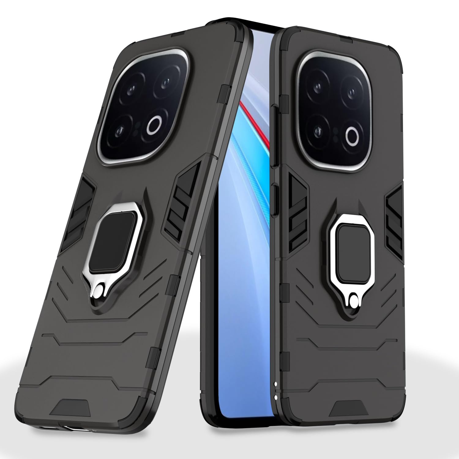 Pikkme black D5 Tough Armor back cover for iQOO 13 5G