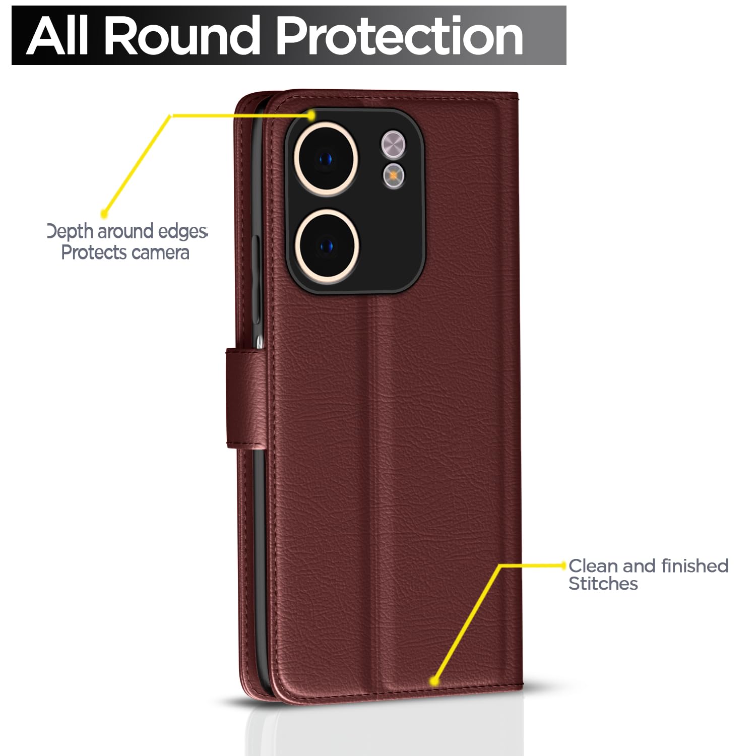 Brown Wallet flip cover for Oppo A5x – Pikkme – photo 4