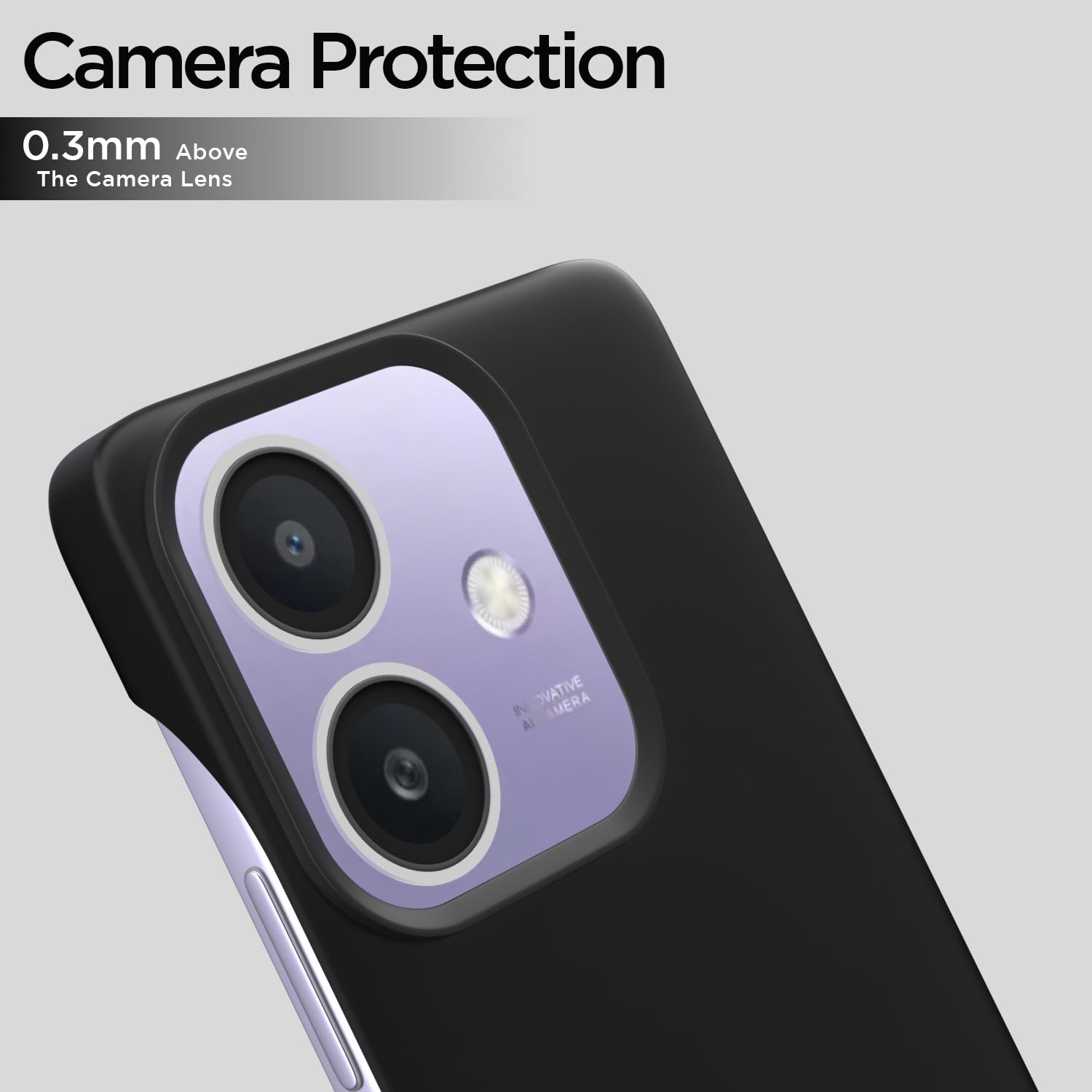 Pikkme Oppo A3x 5G / A3x 4G SideCut Back Cover (Black)
