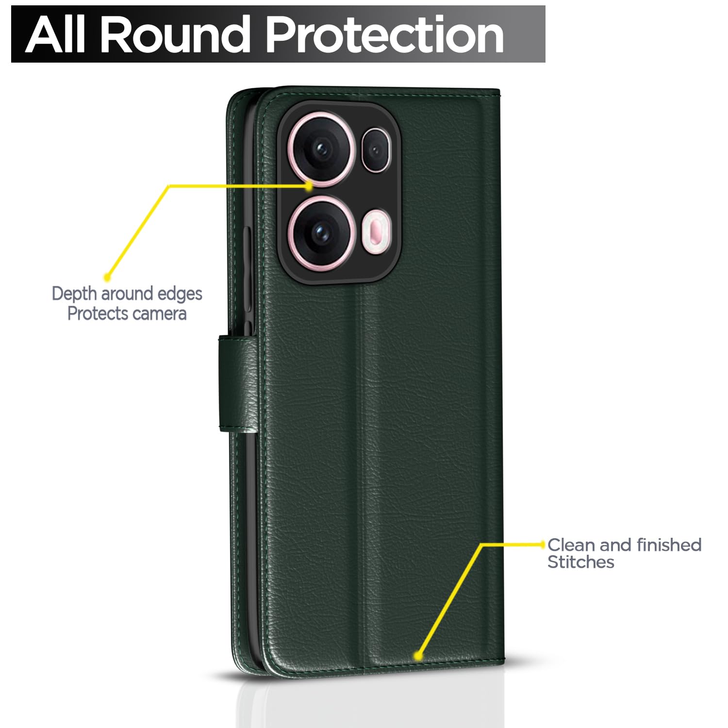 Oppo Reno 13 Pro 5G Wallet wallet flip cover in green by Pikkme – photo 4