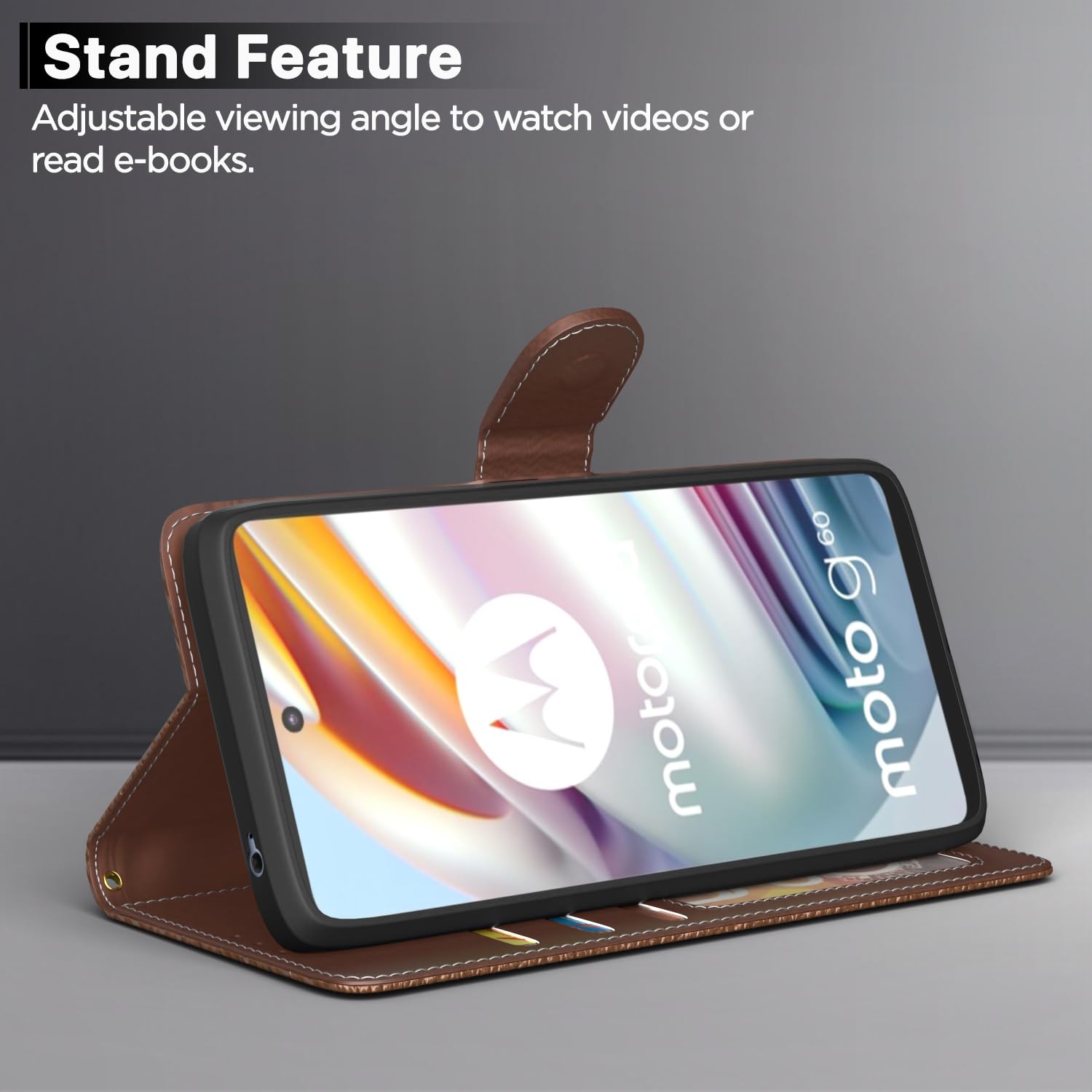 Tan Wallet mobile flip cover for Moto G60/G40 Fusion – Pikkme – photo 3