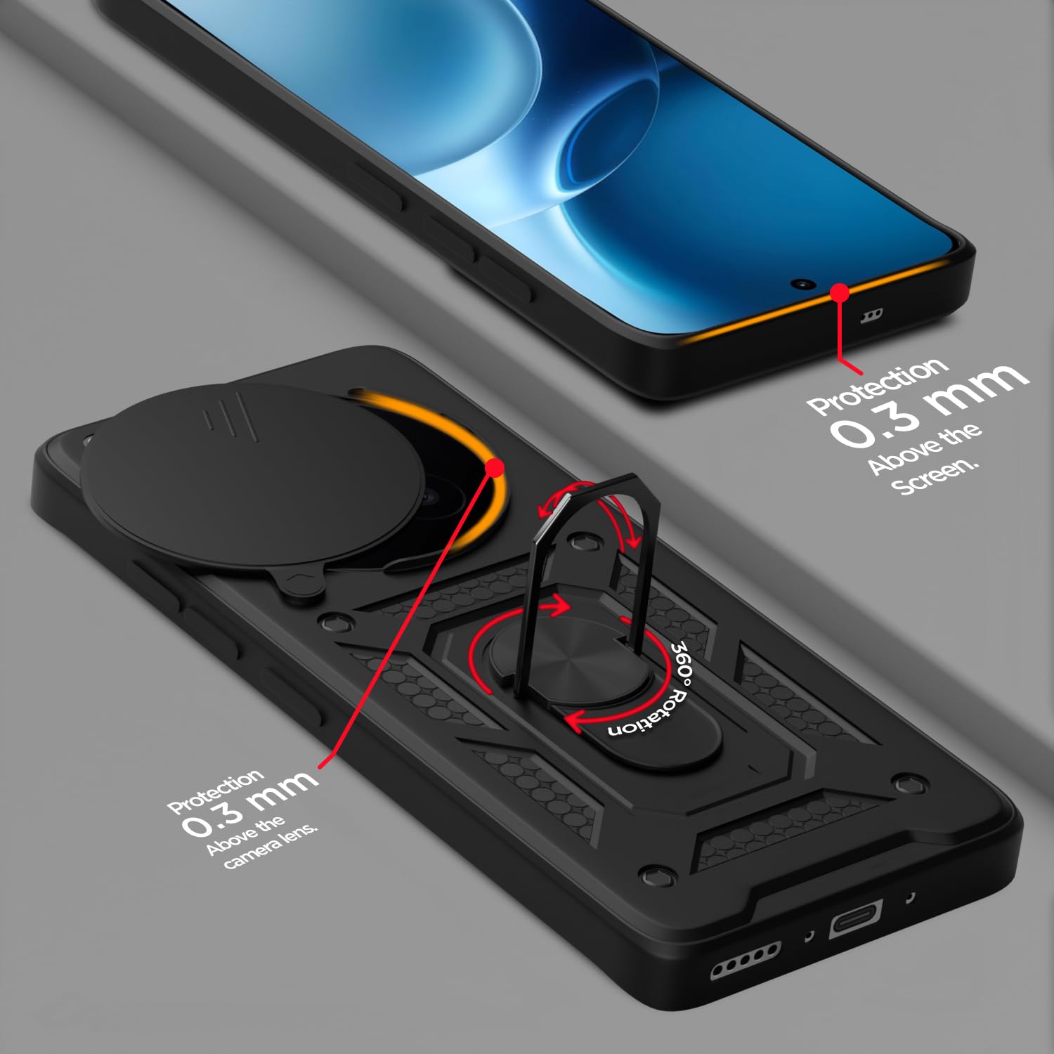 Pikkme Vivo X300 Pro 5G/360 D10 Camera Shield black phone cover – photo 4