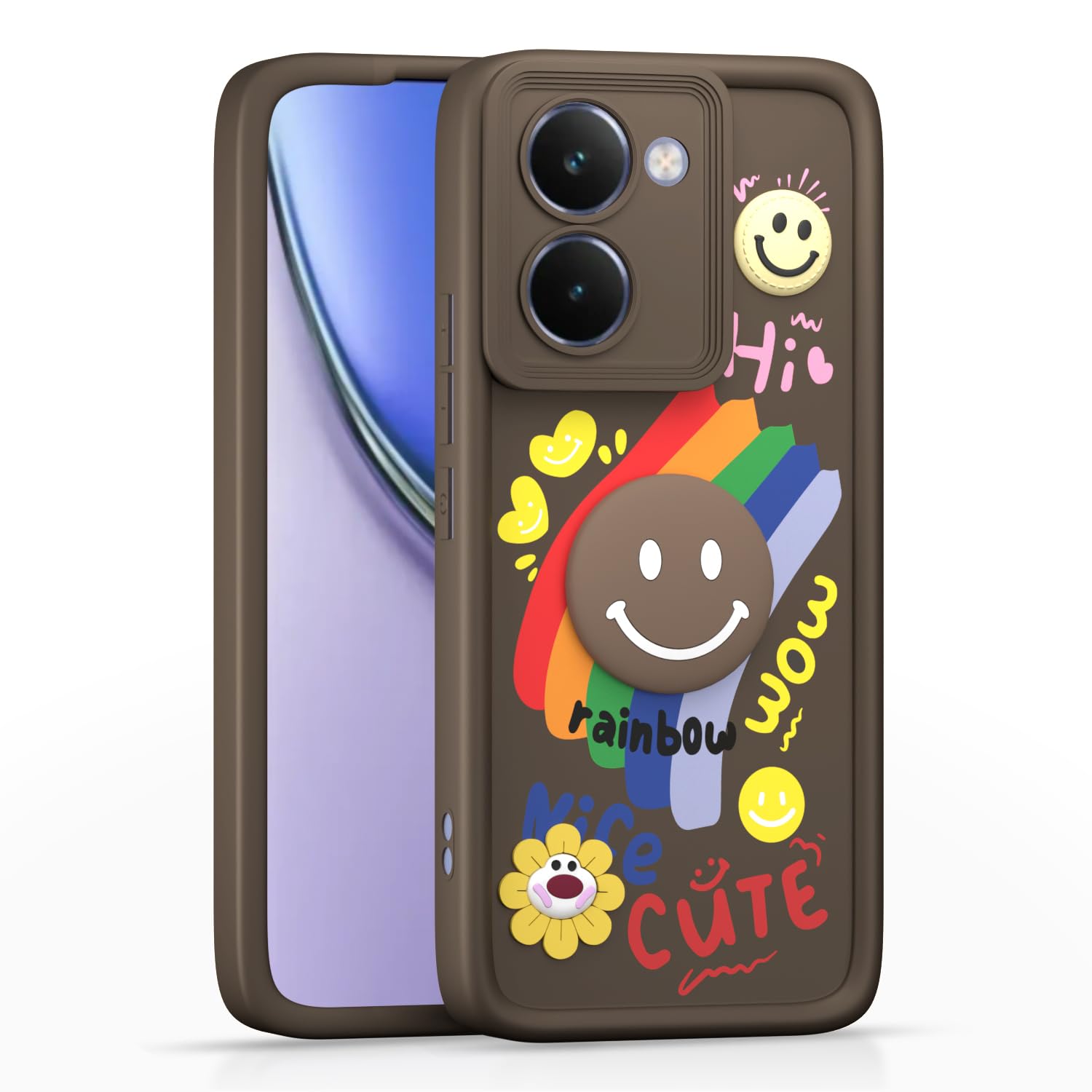 Realme P3 Ultra 5G back cover in brown by Pikkme