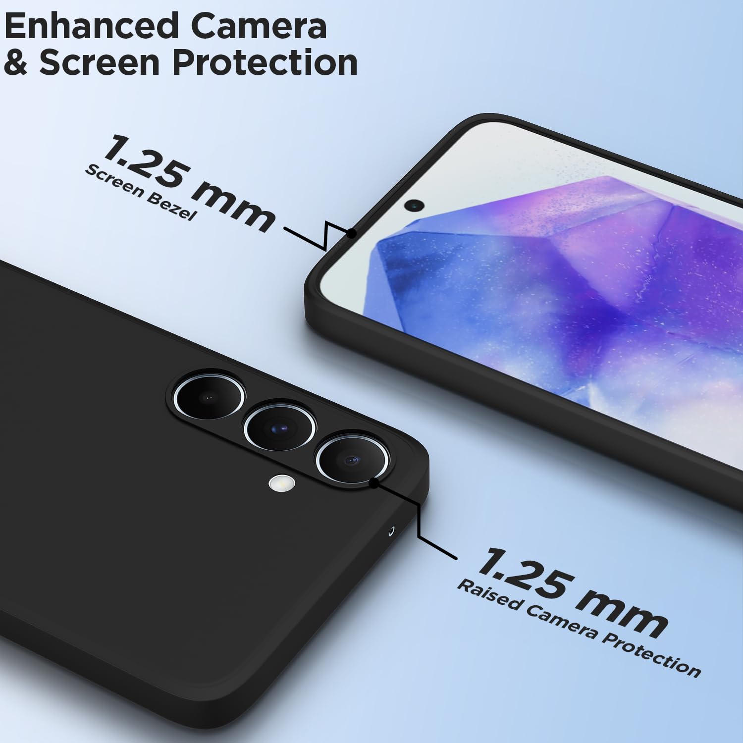 Samsung A55 5G Matte phone cover in black by Pikkme – photo 2