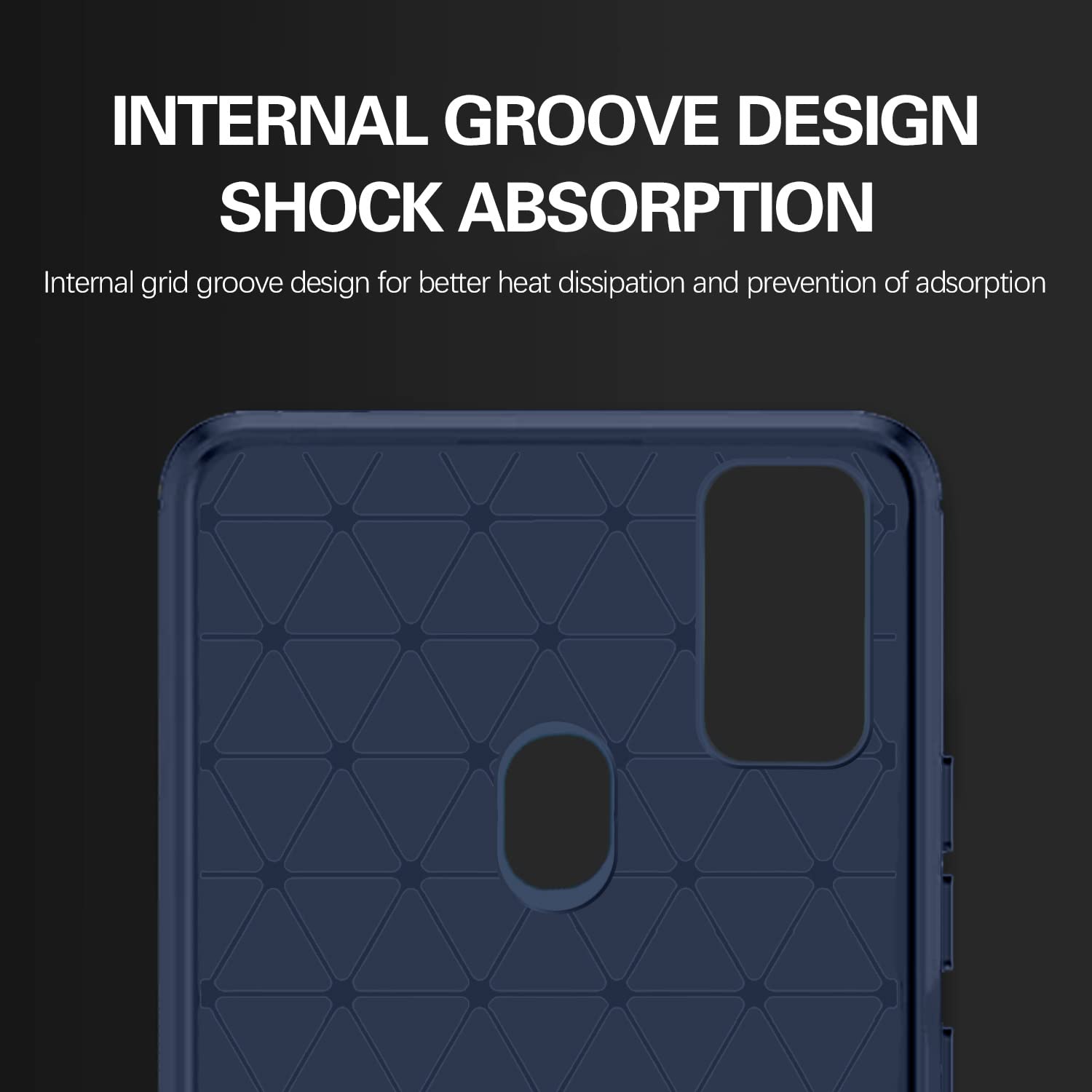 Pikkme Samsung Galaxy M30s / M21 / M21 2021 Hybrid Carbon Fiber Back Cover | Blue
