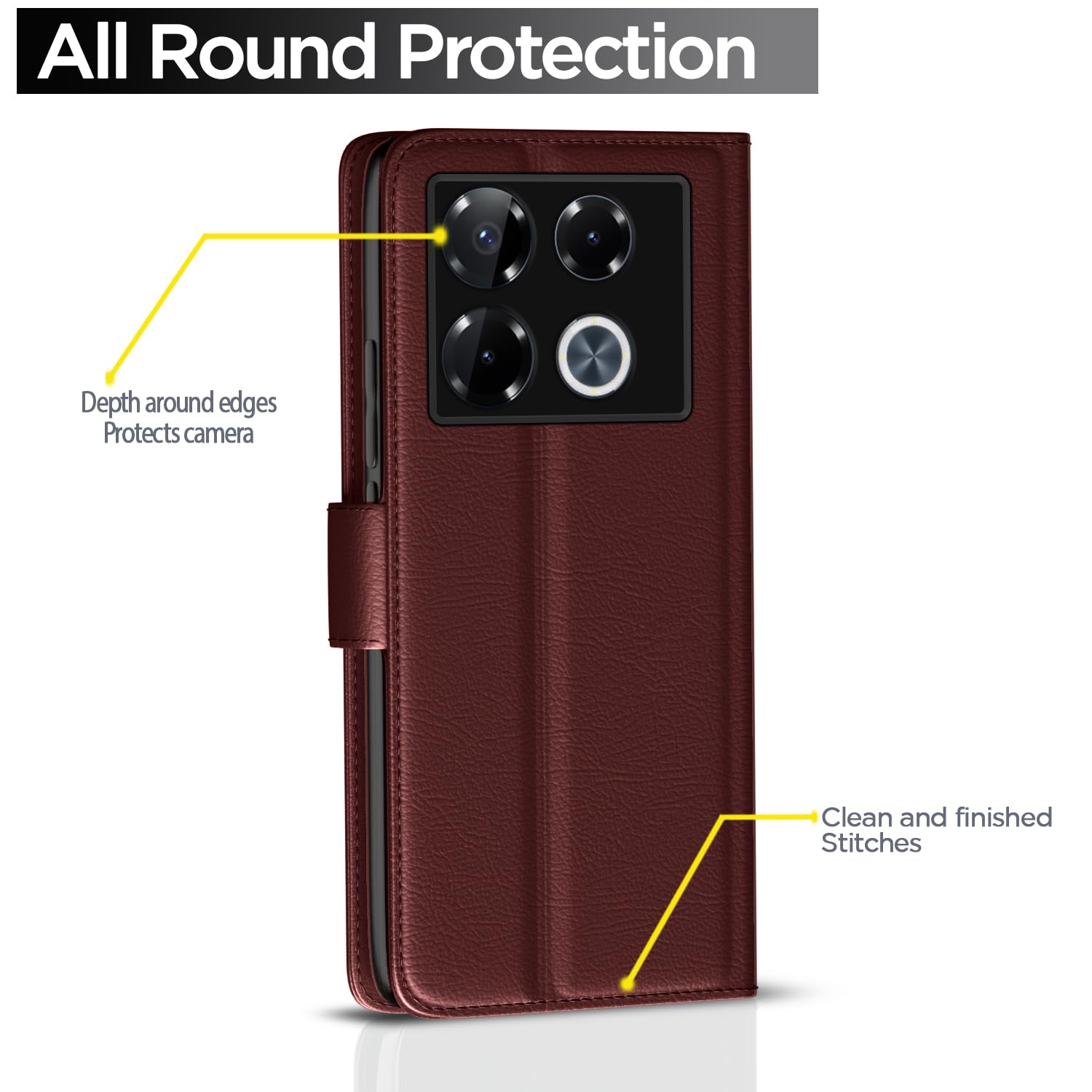 Brown mobile flip cover for Infinix Note 40 Pro Plus 5G – Pikkme – photo 4