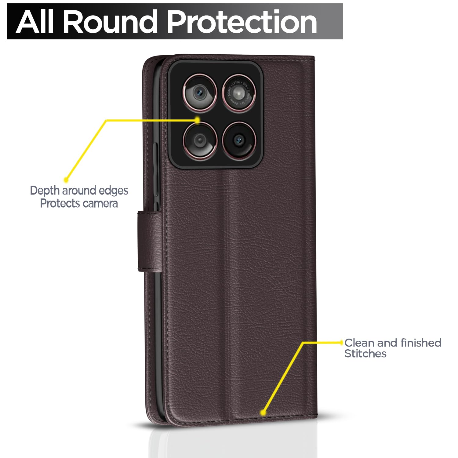 Pikkme Motorola Moto Edge 60 5G / Motorola Moto Edge 60 Fusion 5G Vintage Flip Cover (Coffee)