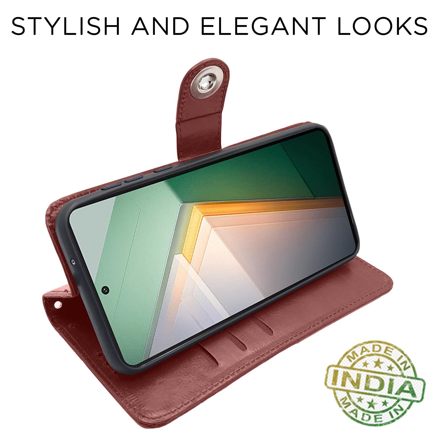 Brown Button mobile flip cover for iQOO 11 5G – Pikkme – photo 5