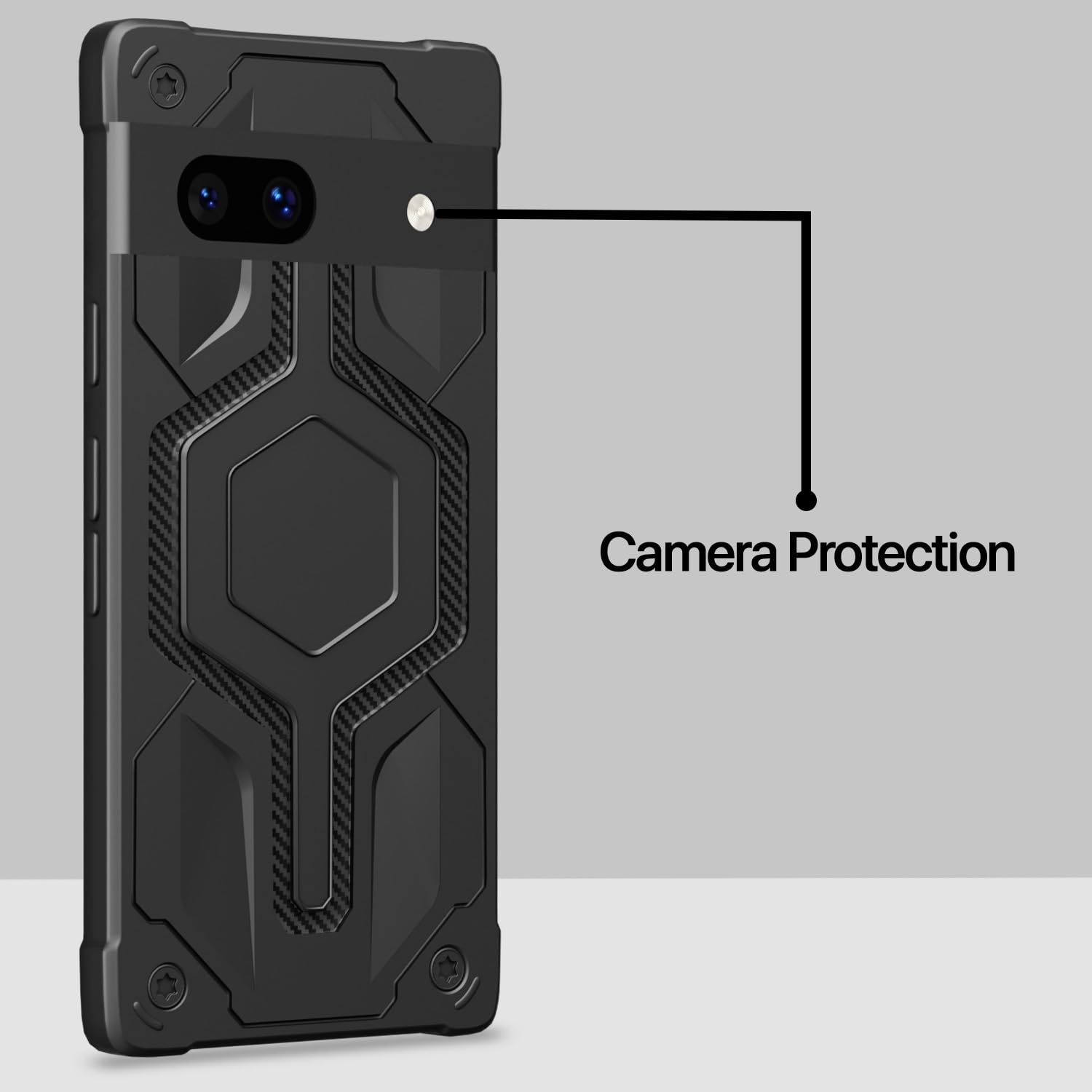 Pikkme black Hybrid mobile back cover for Google Pixel 7A – photo 3