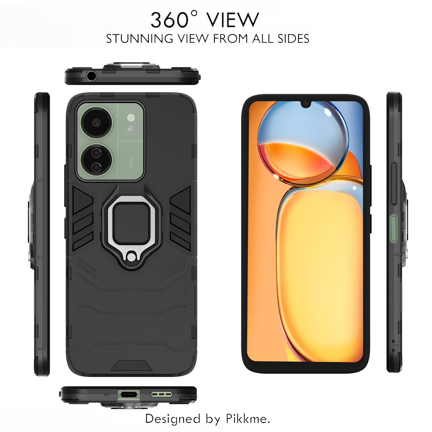 Black back cover for Redmi 13C 4G/13C 5G – Pikkme – photo 2