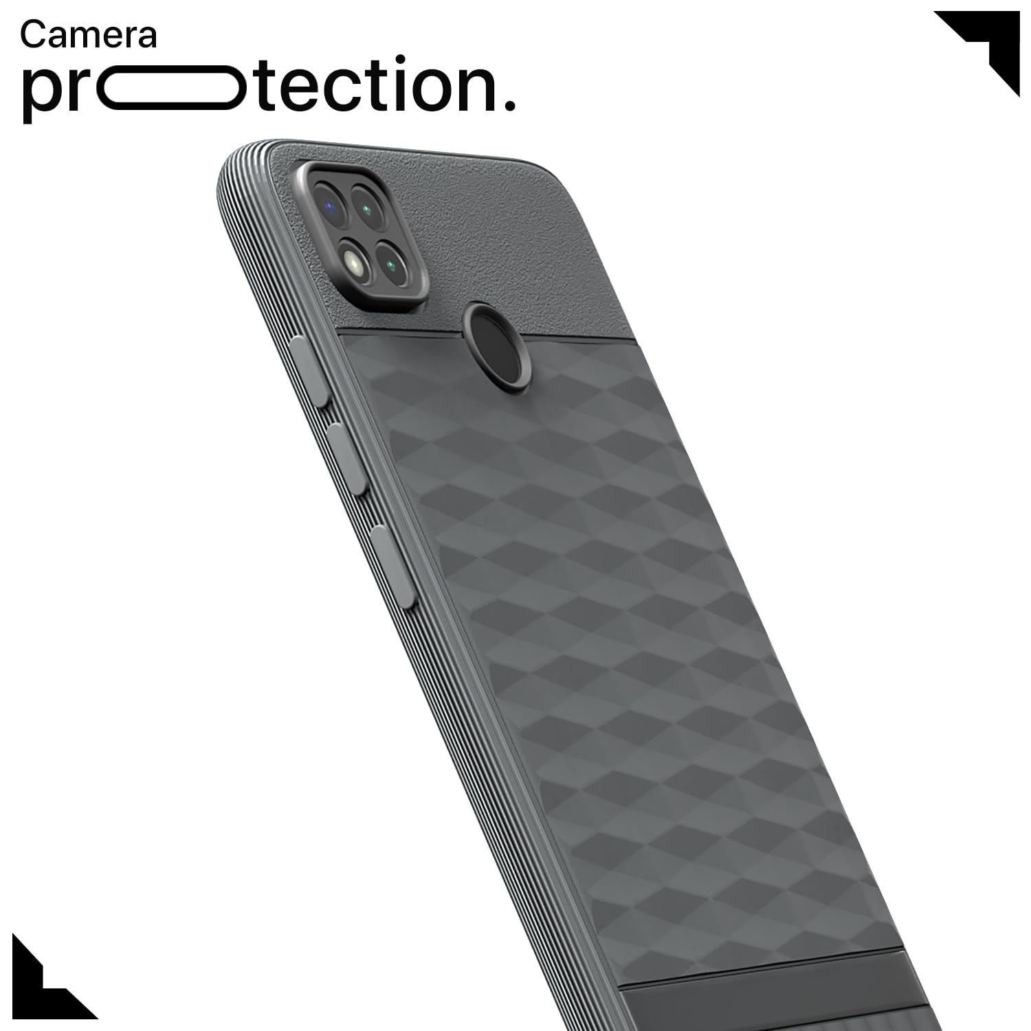 Pikkme Poco C31, Mi Redmi 10A / 10A Sport, Redmi 9 / Redmi 9 Activ / 9C Gencase Back Cover (Grey)