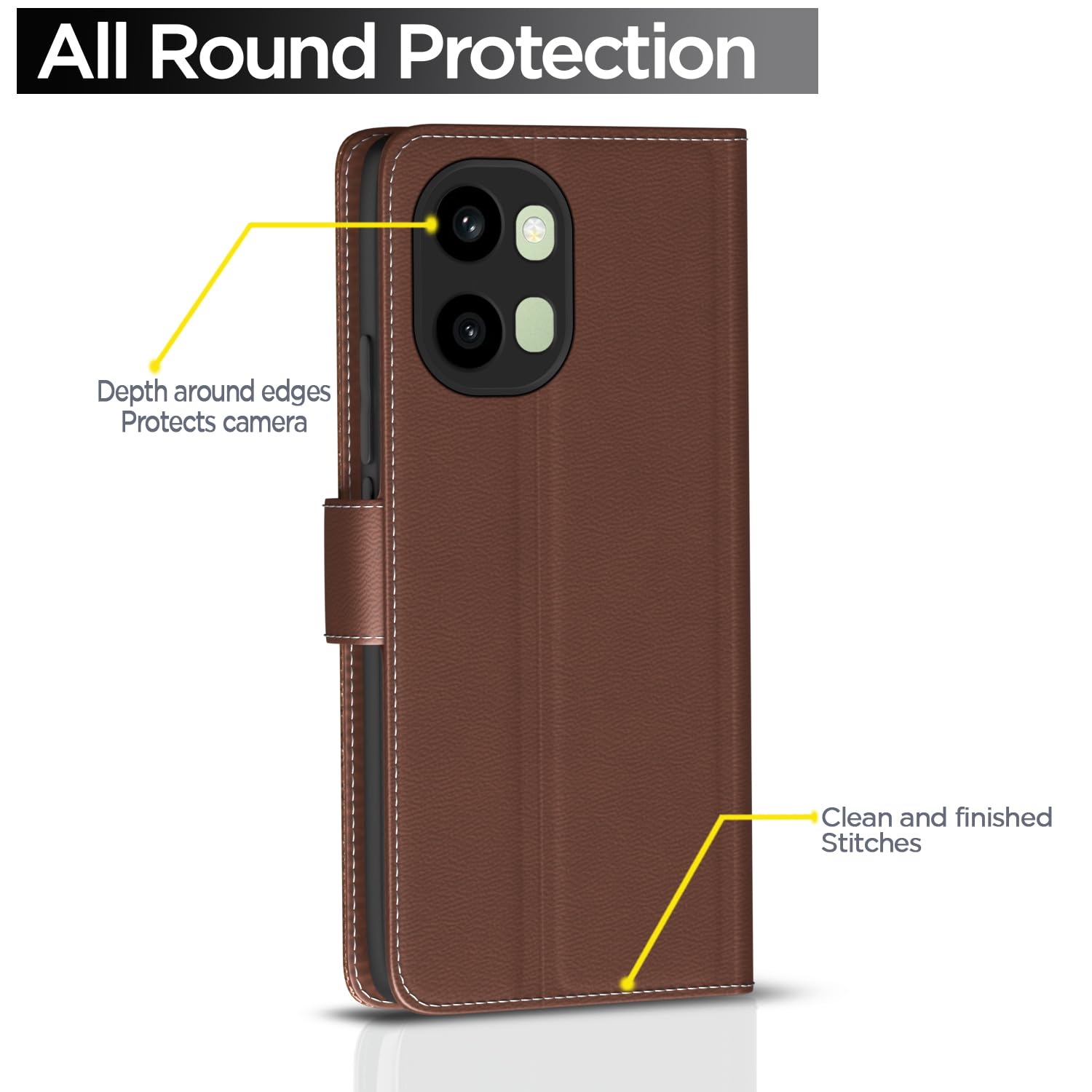 Pikkme OnePlus 15R 5G tan flip case – photo 4