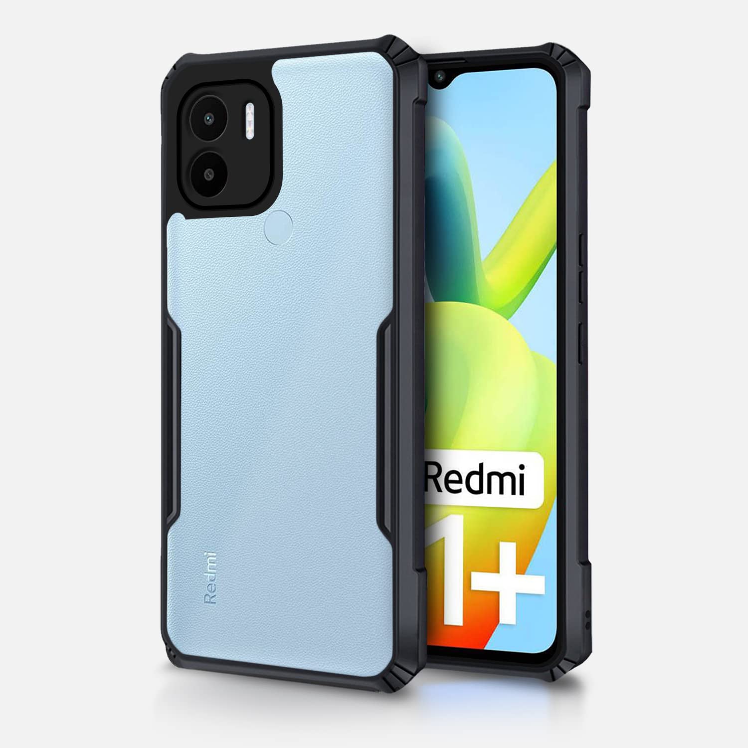 Poco C51/Redmi A1 Plus/Redmi A2 Plus/C50 mobile back cover in black by Pikkme